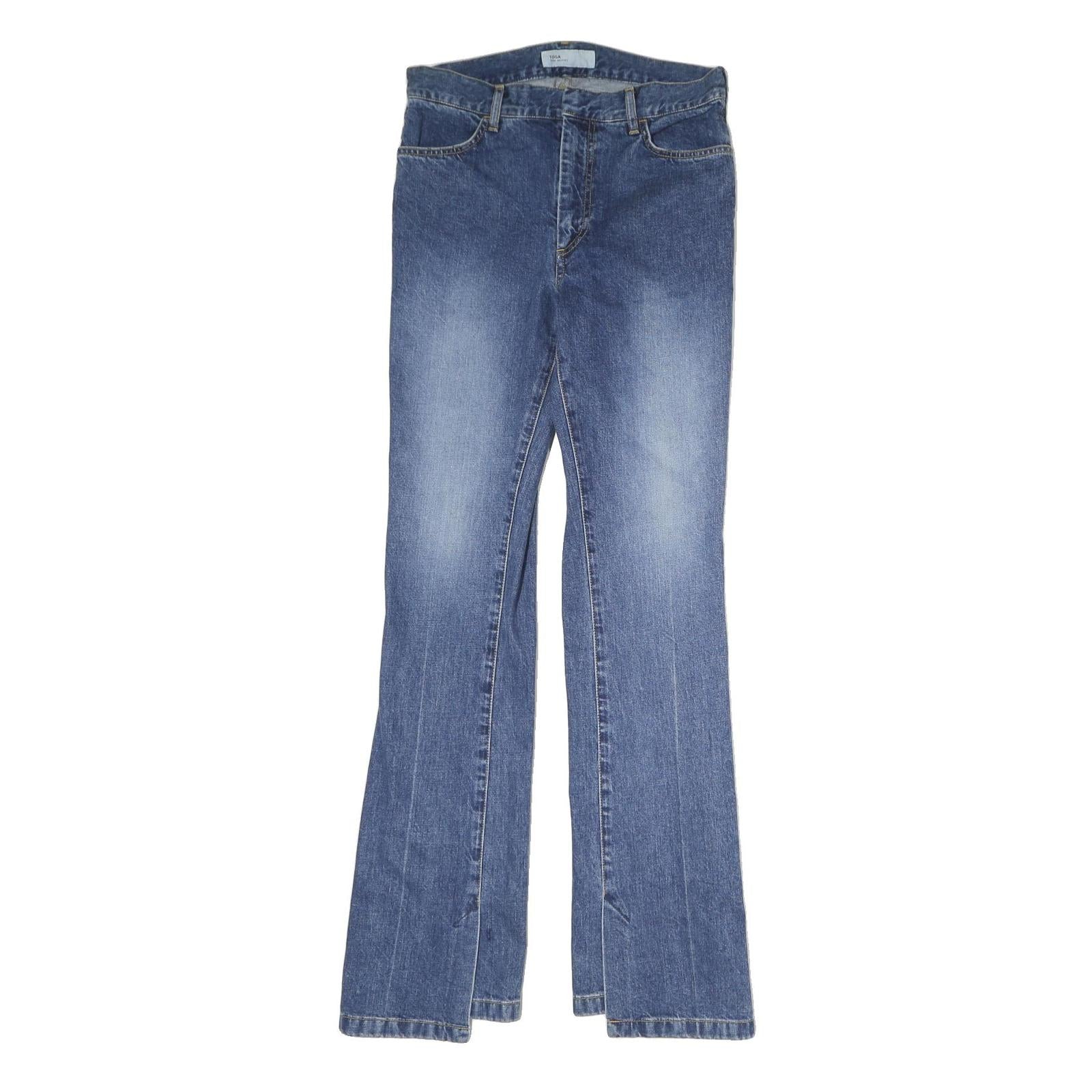 TOGA Mens Blue Regular Fit Flared Denim Medium W30 L34 Zip Cotton Jeans Refurbished - N/A refurbished available on Cerqular
