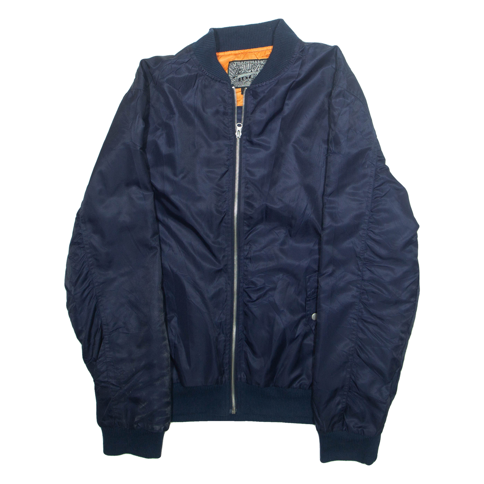 BROOKLYN CLOTHES Mens Bomber Jacket Blue Nylon L Refurbished - N/A refurbished available on Cerqular