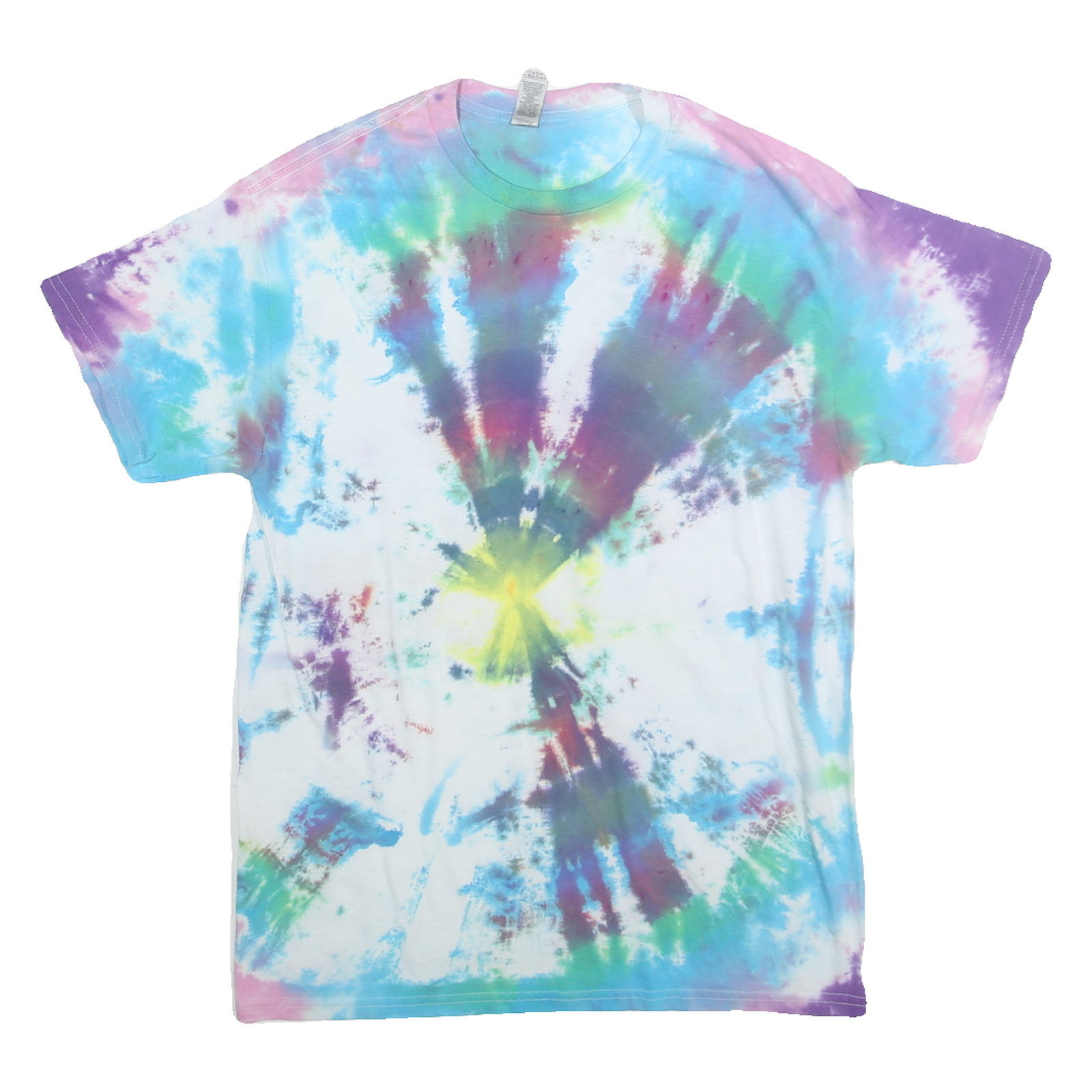 GILDAN Mens Blue & Purple Tie Dye T-Shirt M Short Sleeve Crew Neck Casual Cotton Refurbished - N/A refurbished available on Cerqular
