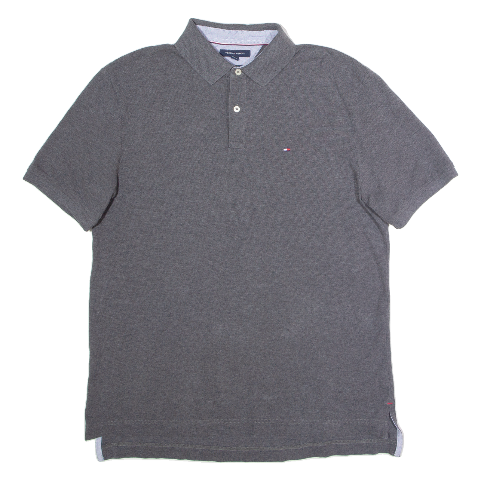TOMMY HILFIGER Mens Polo Shirt Grey L Refurbished - N/A refurbished available on Cerqular