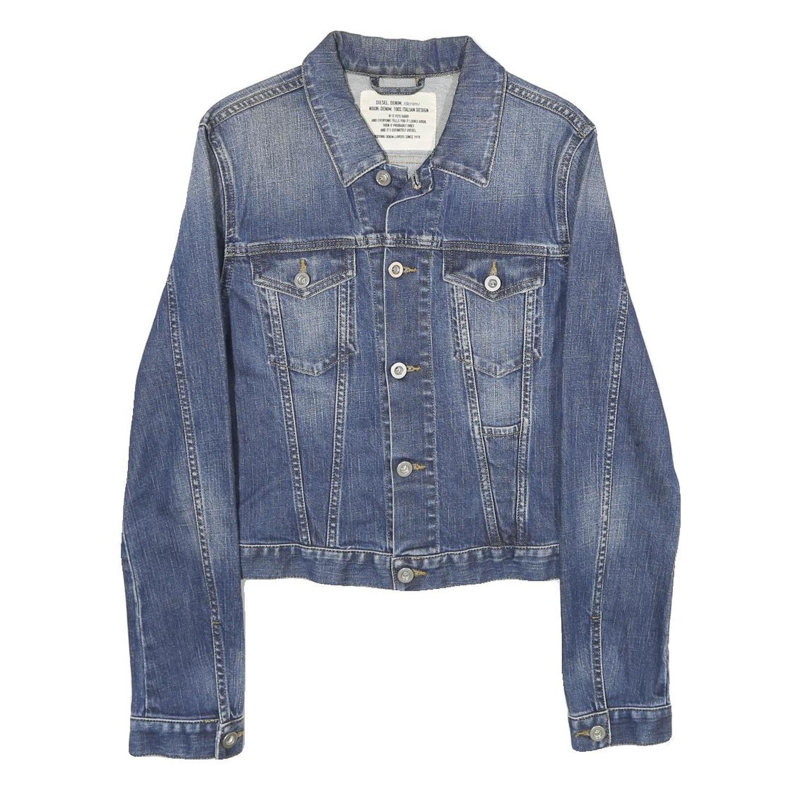 DIESEL Mens Blue Denim Jacket M Cotton Blend Classic Button Closure Stylish Refurbished - N/A refurbished available on Cerqular