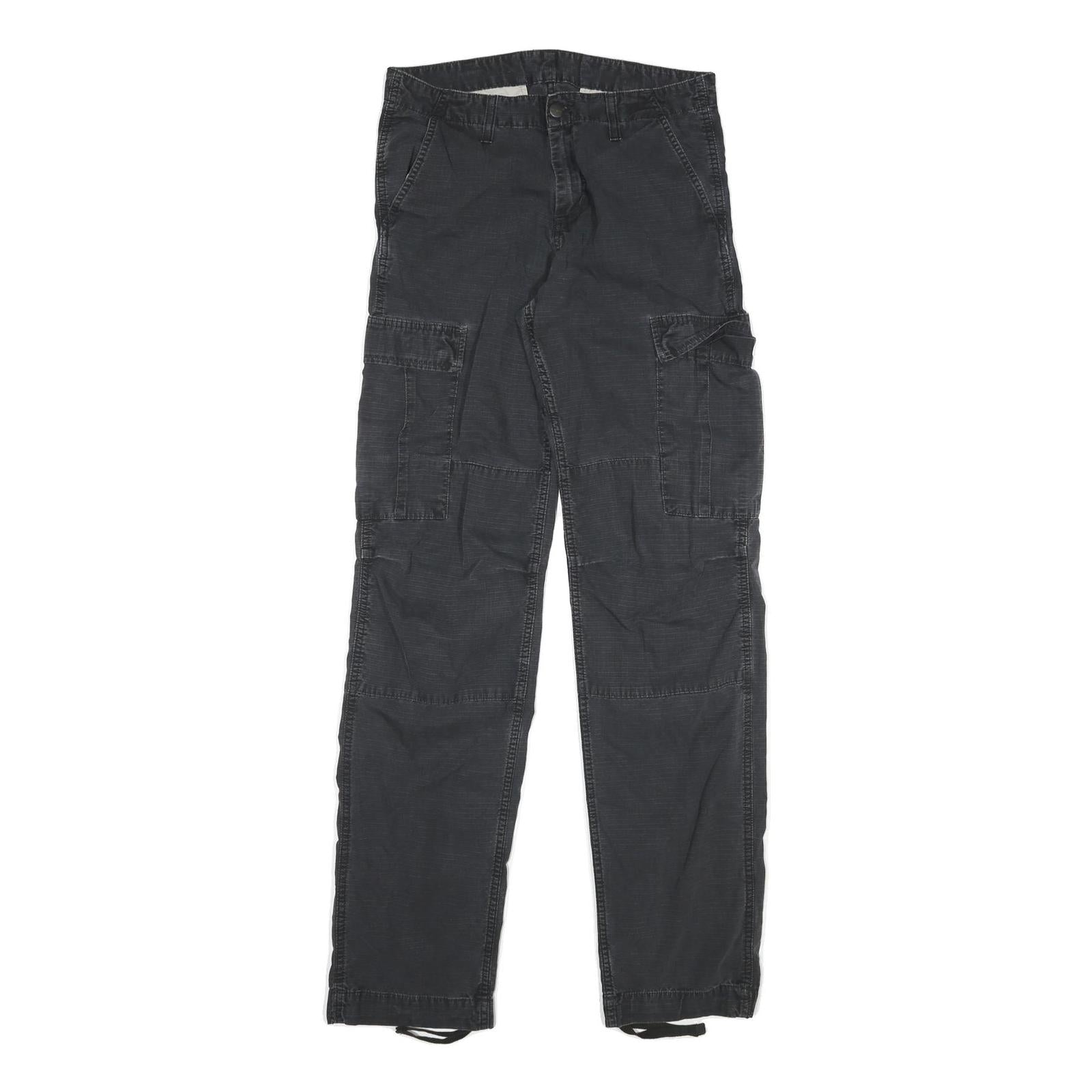 CARHARTT Mens Cotton Blend Black Regular Fit Straight Cargo Trousers W30 L36 Refurbished - N/A refurbished available on Cerqular