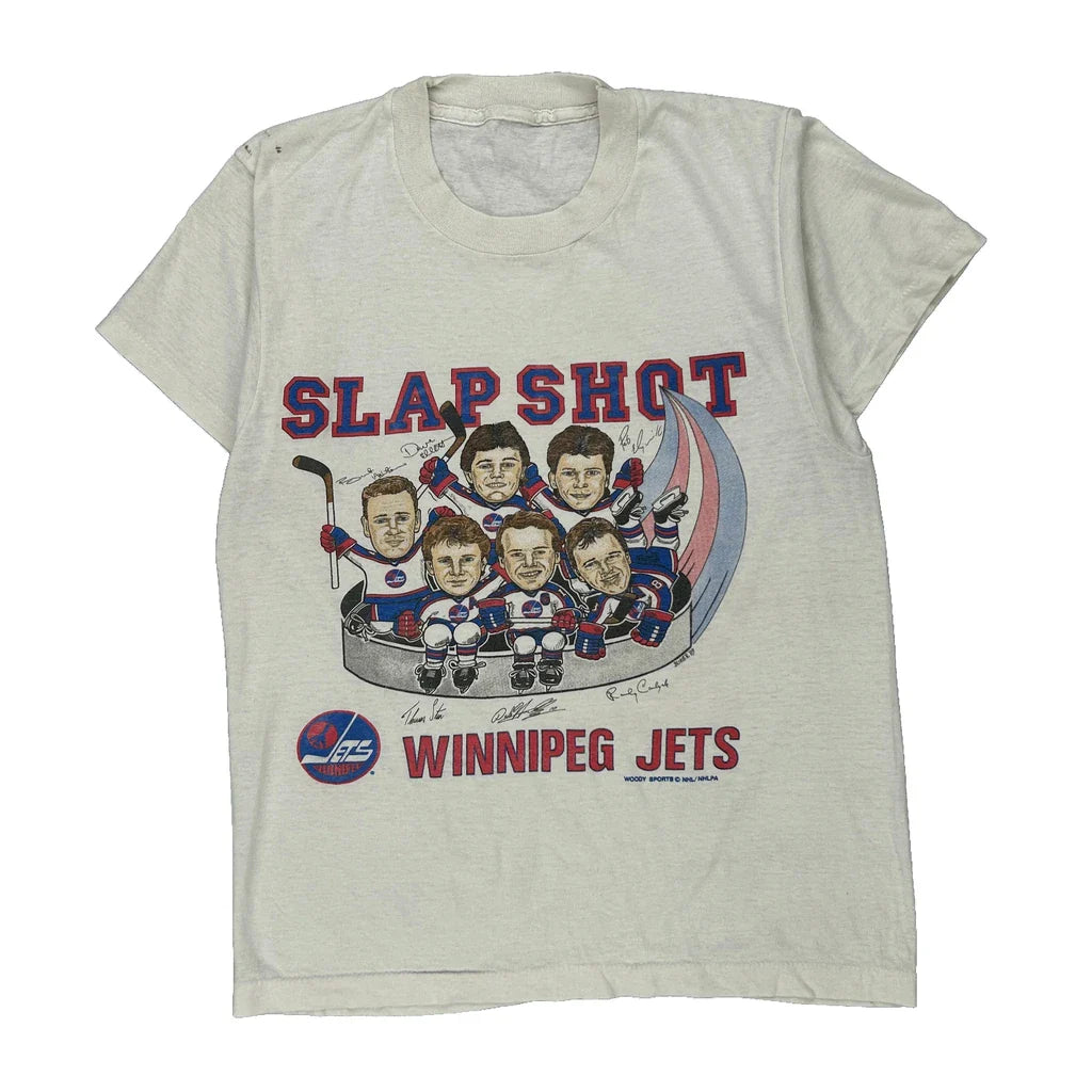 Winnipeg Jets Unbranded Graphic T-Shirt - Small Multicoloured Cotton Refurbished - Thrifted (note: this is a term often used to describe second- refurbished available on Cerqular