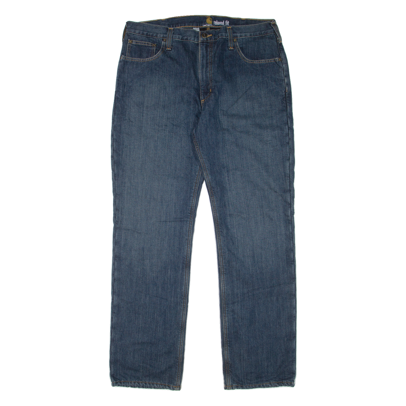 CARHARTT Fleece Lined Workwear Mens Jeans Blue Regular Straight W38 L34 Refurbished - N/A refurbished available on Cerqular