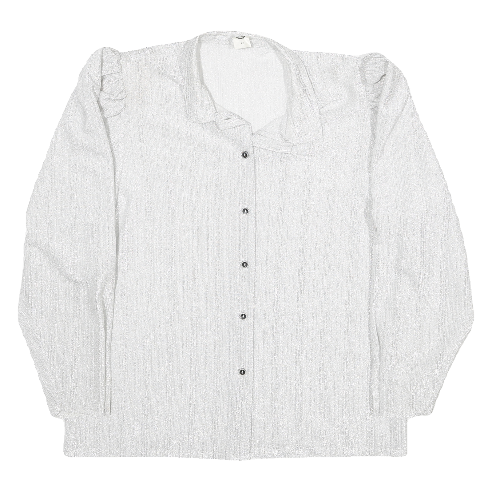 C&A Womens White Basic Long Sleeve Collared Blouse L Lightweight Polyester Refurbished - N/A refurbished available on Cerqular