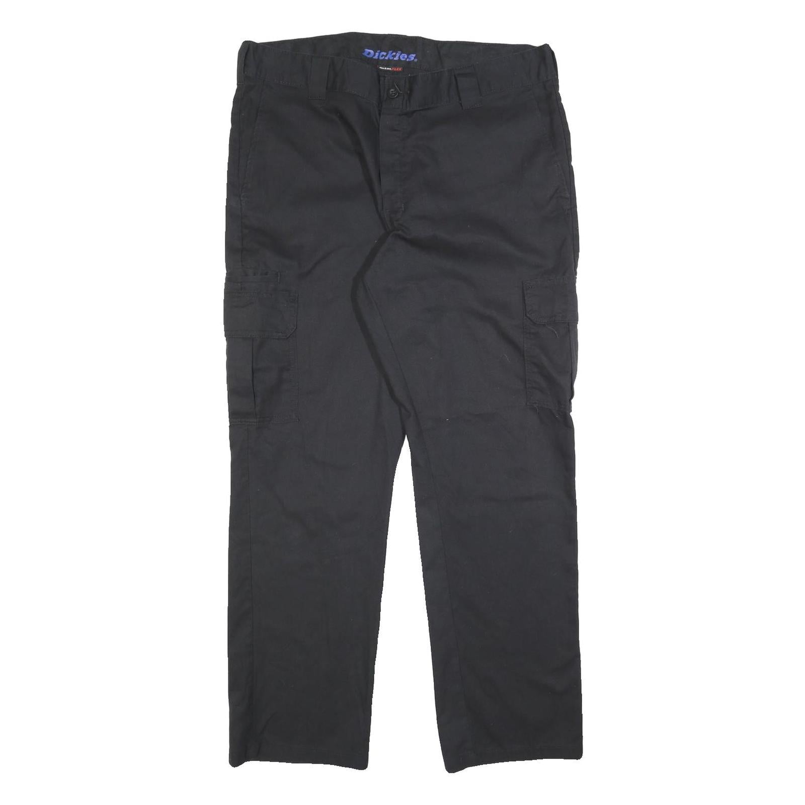 DICKIES Mens Black Slim Cargo Trousers W36 L31 Cotton Blend Zip Closure Workwear Refurbished - N/A refurbished available on Cerqular