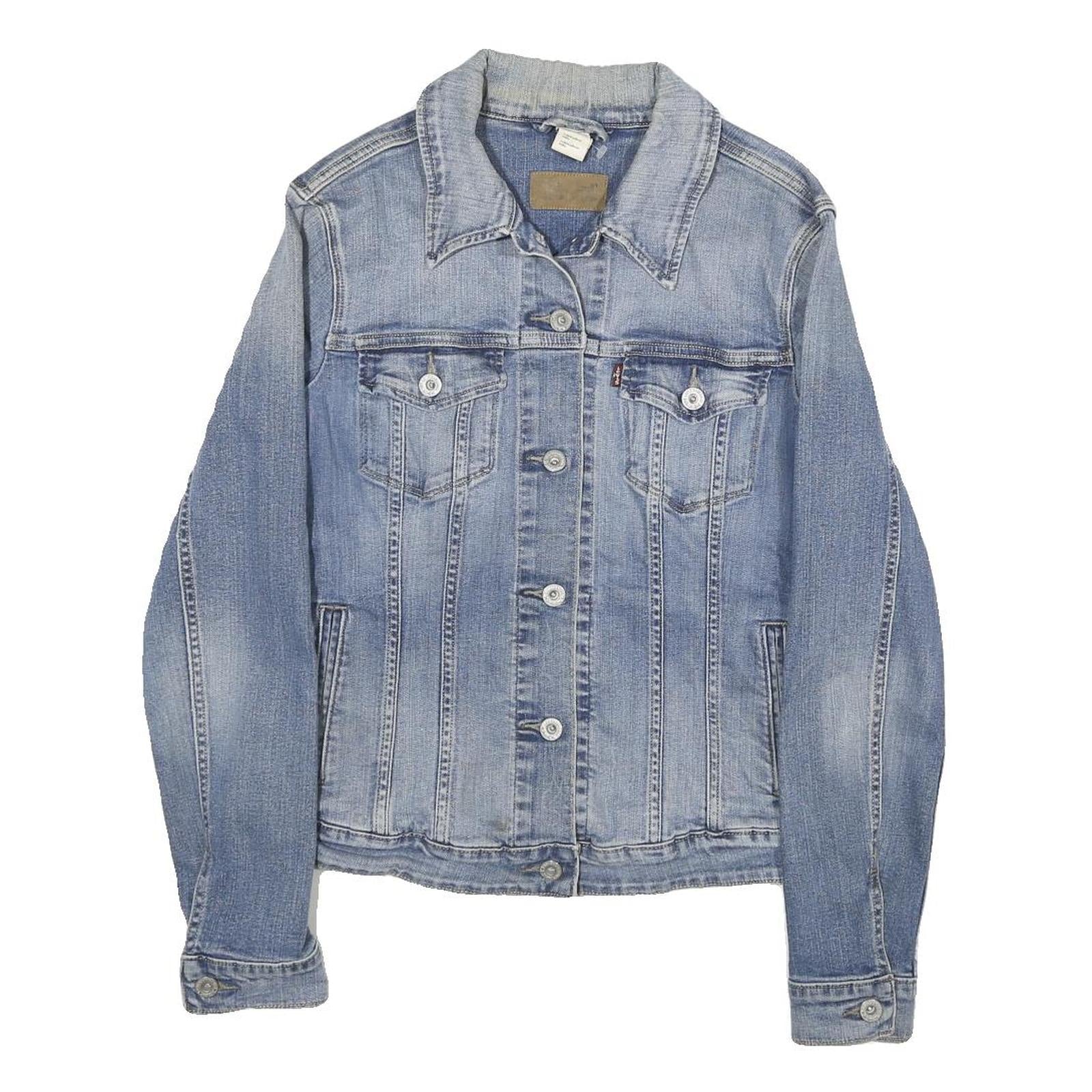 LEVI'S Womens Blue Denim Jacket L Cotton Button Plain Classic Casual Outerwear Refurbished - N/A refurbished available on Cerqular