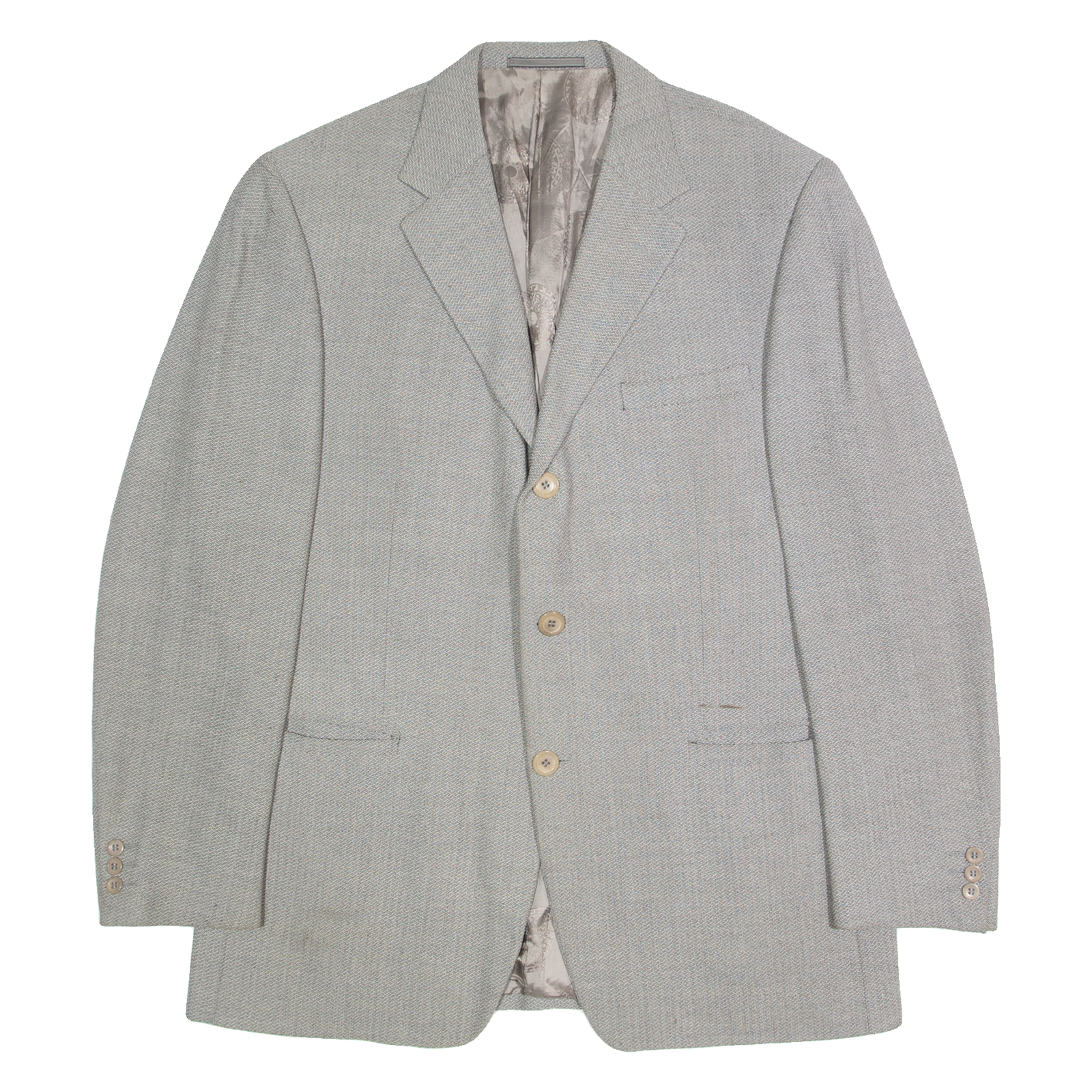 VERSACE Mens Blazer Jacket Grey Wool 90s L Refurbished - N/A refurbished available on Cerqular
