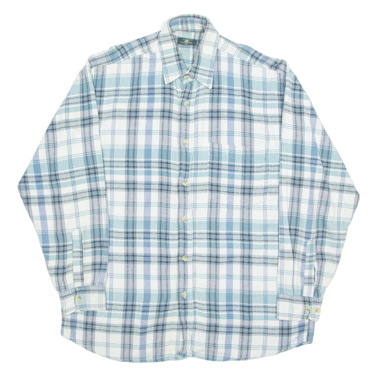CASUAL LAND Mens Flannel Shirt Blue 90s Plaid Long Sleeve M Refurbished - N/A refurbished available on Cerqular