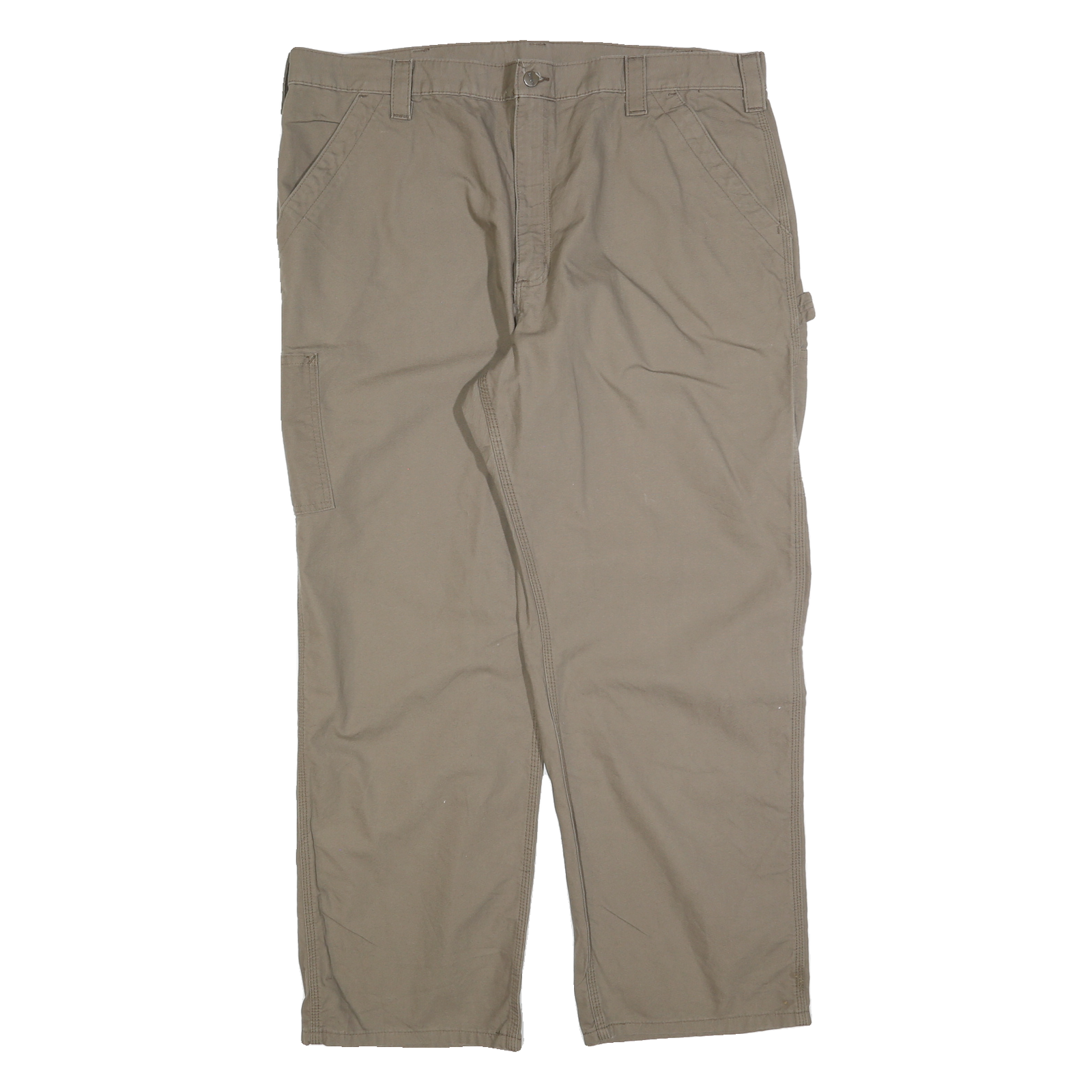 CARHARTT Mens Regular Fit Beige Cotton Blend Trousers W42 L30 Workwear Utility Refurbished - N/A refurbished available on Cerqular