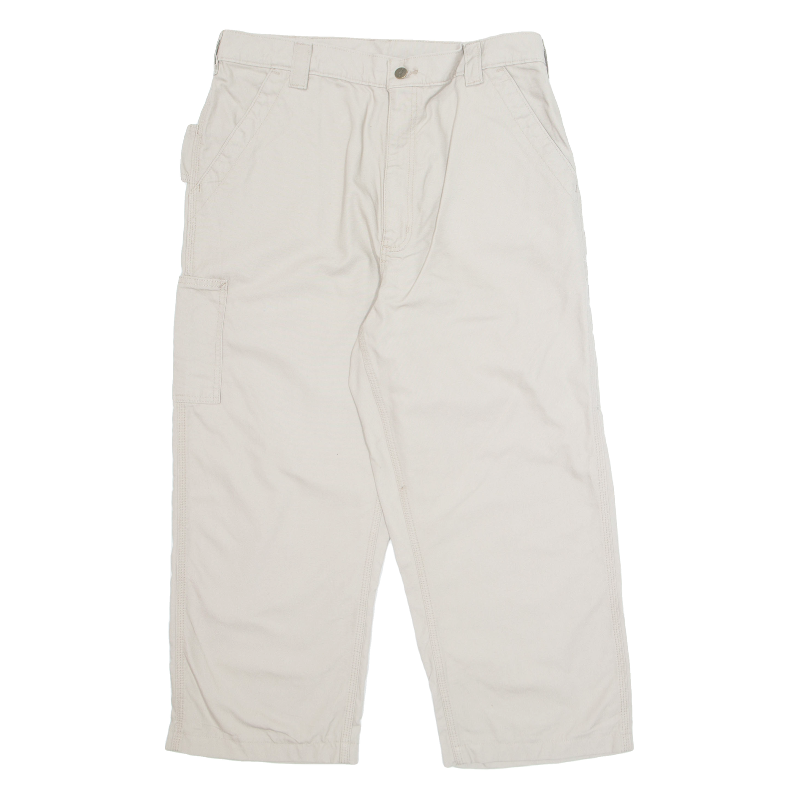 CARHARTT Cargo Mens Trousers Beige Regular Straight W35 L24 Refurbished - N/A refurbished available on Cerqular