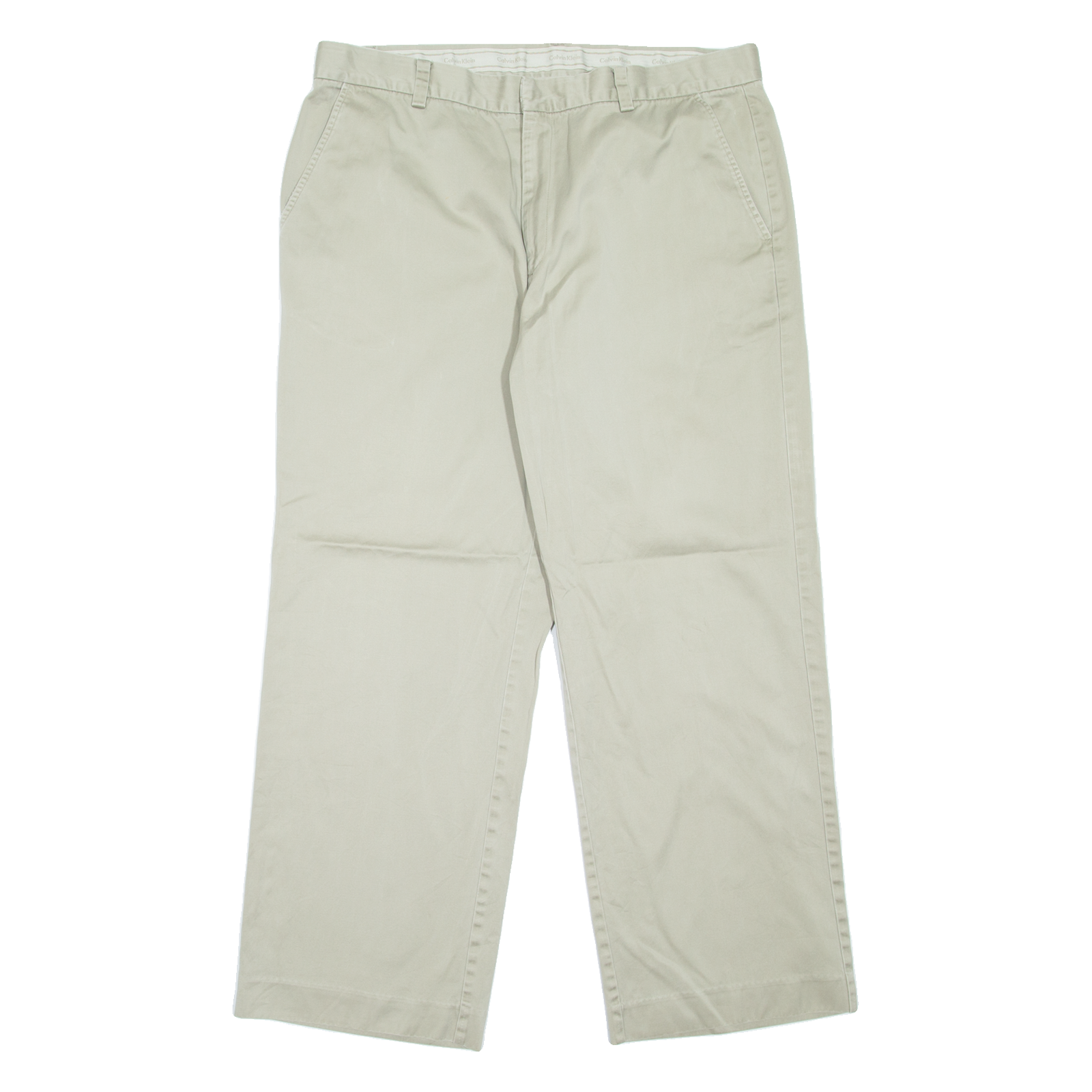 CALVIN KLEIN Chino Mens Trousers Beige Loose Straight W36 L30 Refurbished - N/A refurbished available on Cerqular