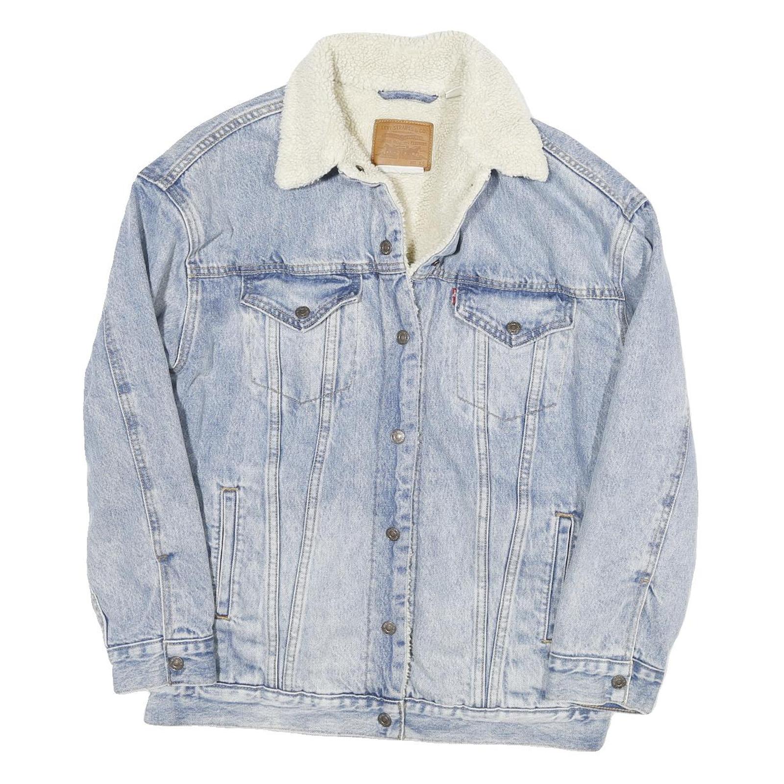 Buy LEVI'S Womens Blue Denim Sherpa Collar Jacket XS Cotton Blend Button Closure Refurbished - $90.99 LEVI'S Womens Blue Denim Sherpa Collar Jacket XS Cotton Blend Button Closure Refurbished - N/A refurbished available on Cerqular