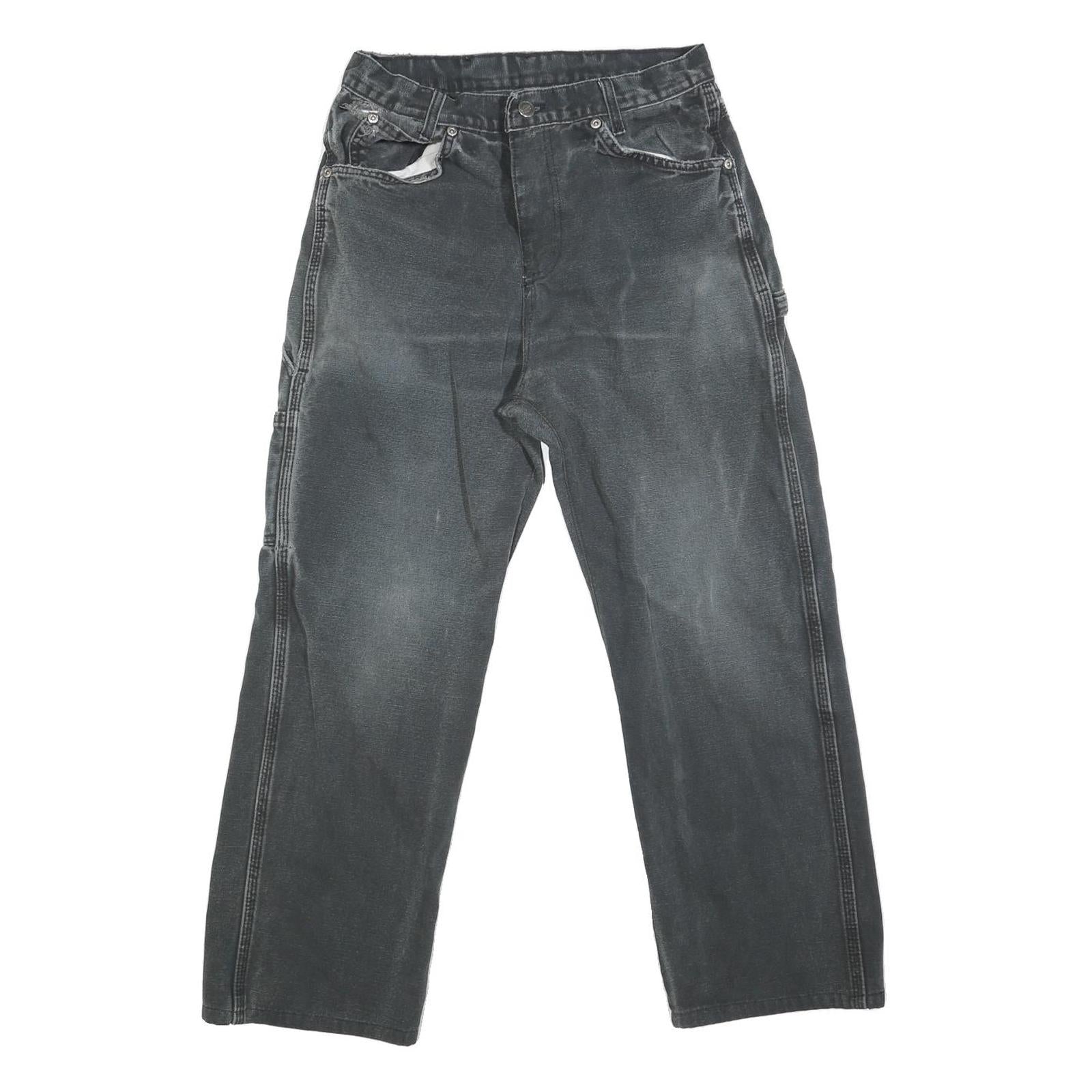 DICKIES Mens Jeans Black Regular Straight Denim Medium W30 L25 Workwear Refurbished - N/A refurbished available on Cerqular