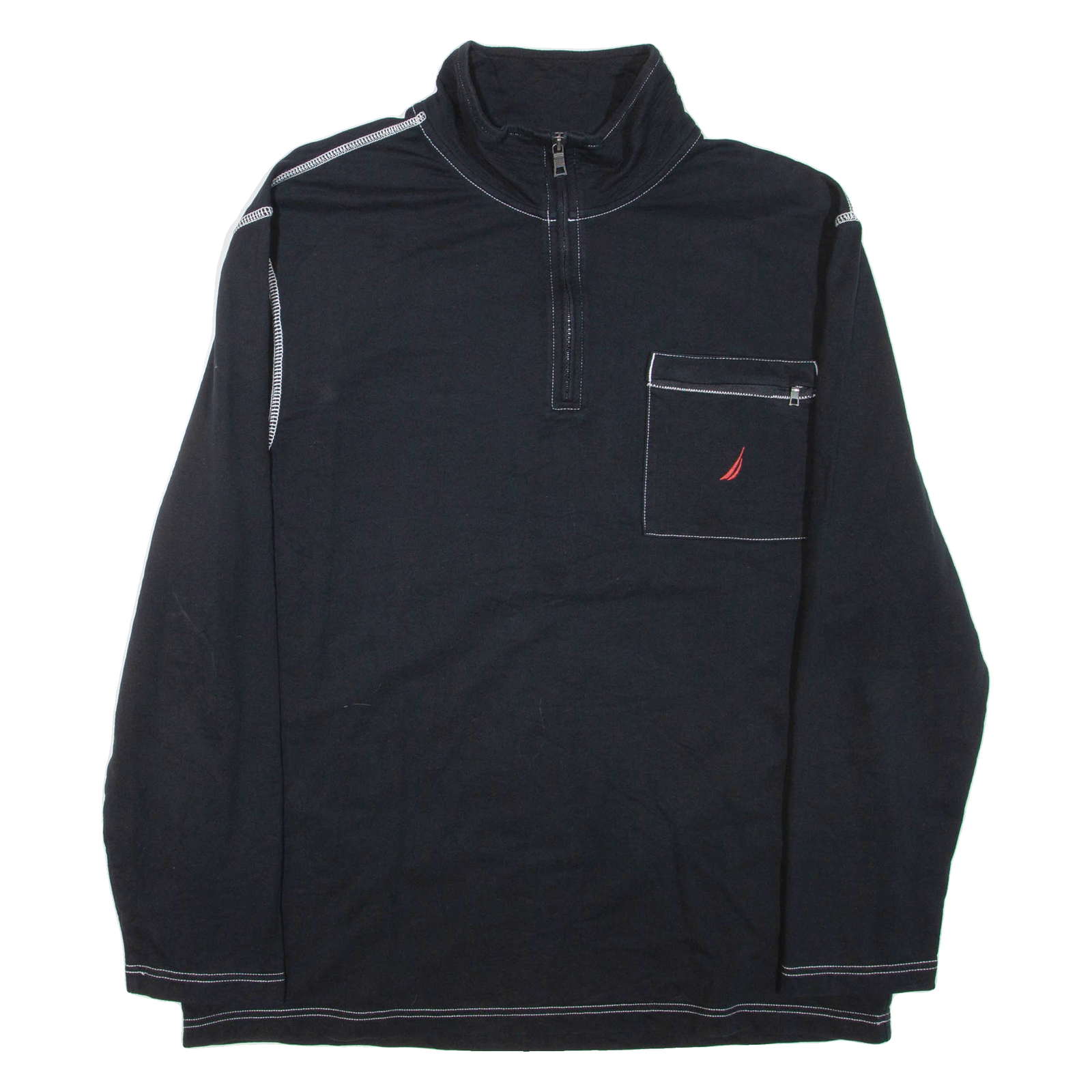 NAUTICA Mens Sweatshirt Black 1/4 Zip XL Refurbished - N/A refurbished available on Cerqular