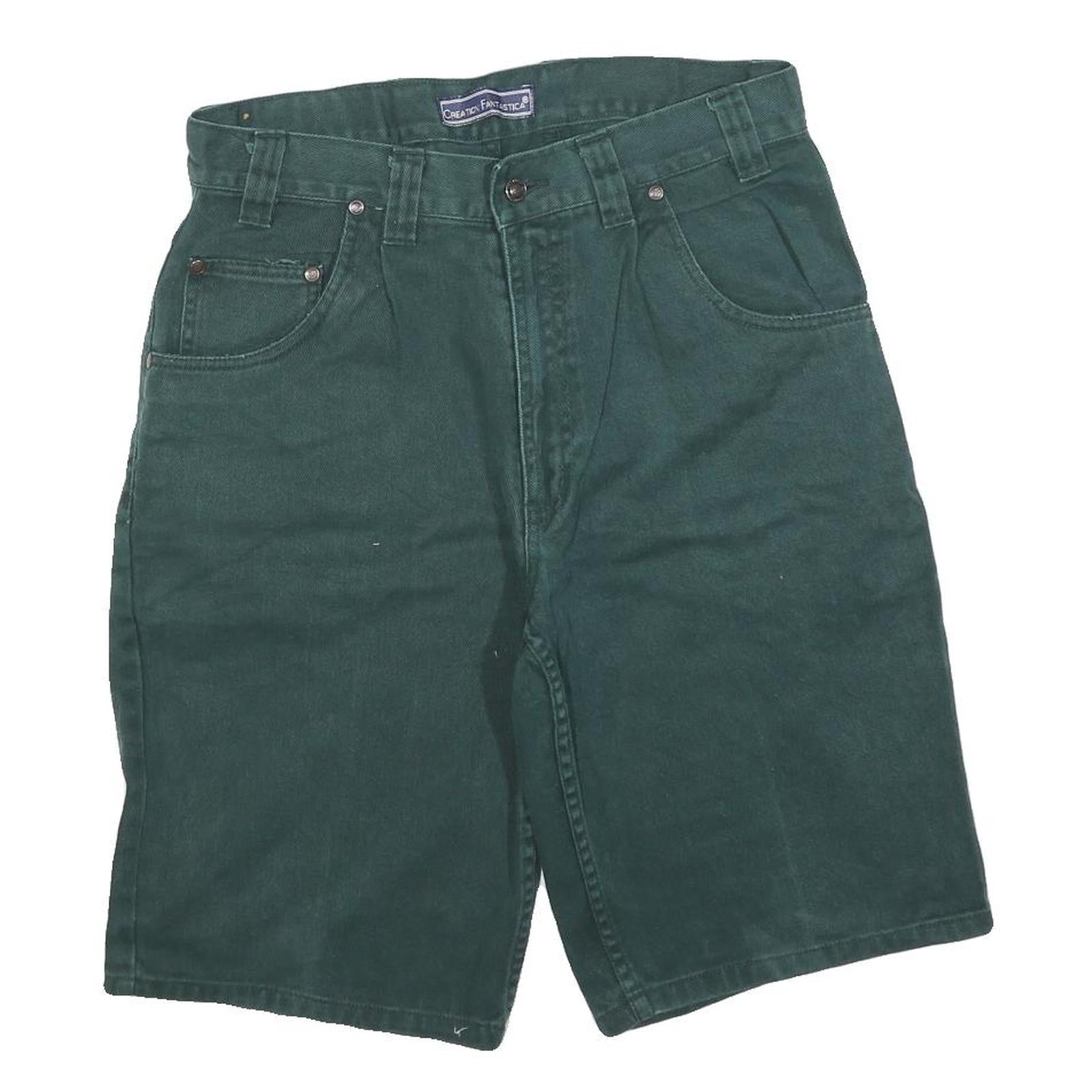 CREATION FANTASTICA Mens Shorts Green Casual Cotton Blend M W32 Relaxed Fit Refurbished - N/A refurbished available on Cerqular
