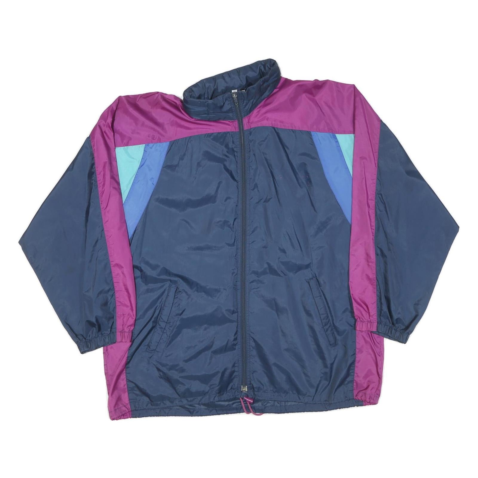 Womens Navy & Purple Blue Zip Up Plain Polyester Blend Casual XL Jacket Refurbished - N/A refurbished available on Cerqular
