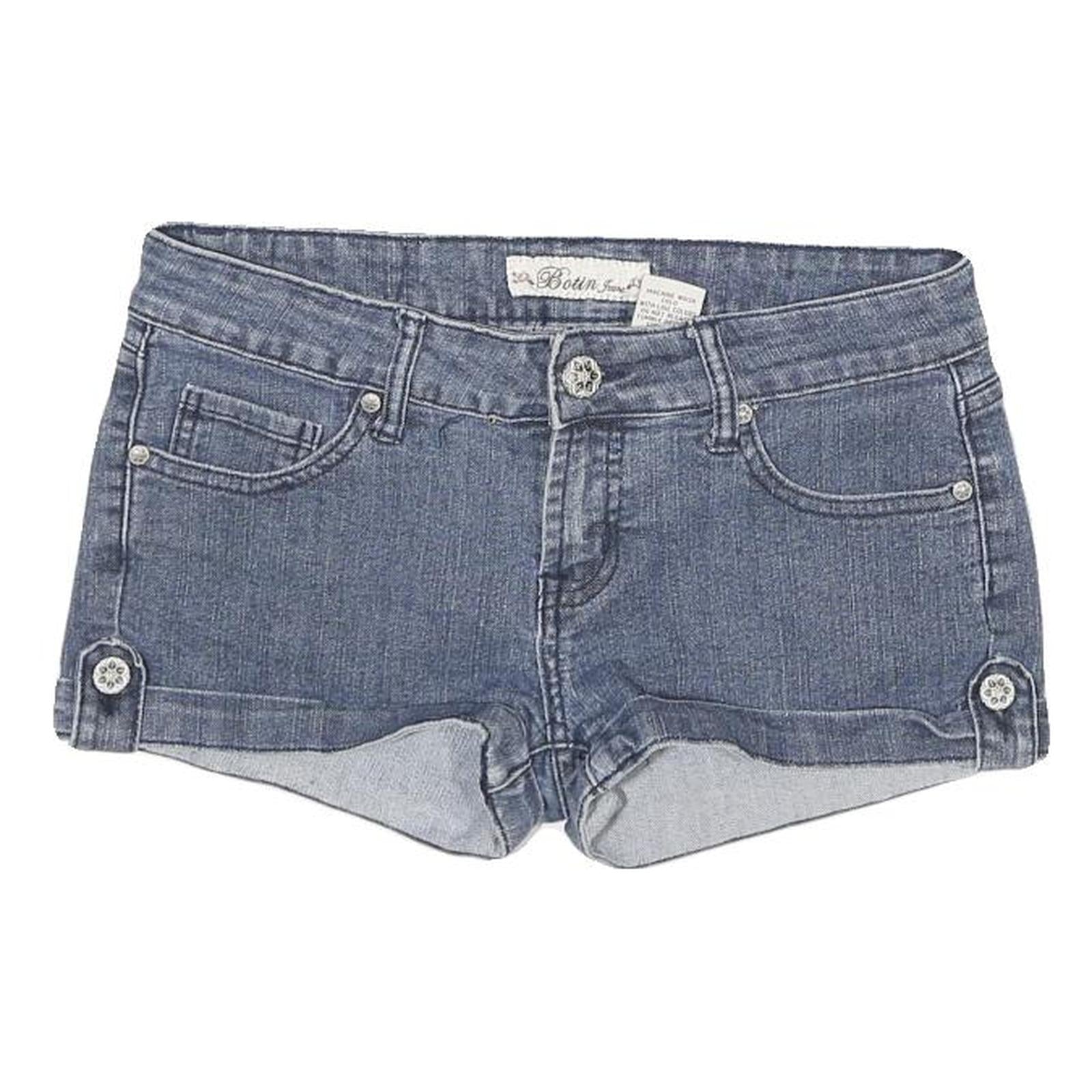 BOTIN Womens Shorts Blue Denim Casual Embroidered Pocket XS W28 Refurbished - N/A refurbished available on Cerqular