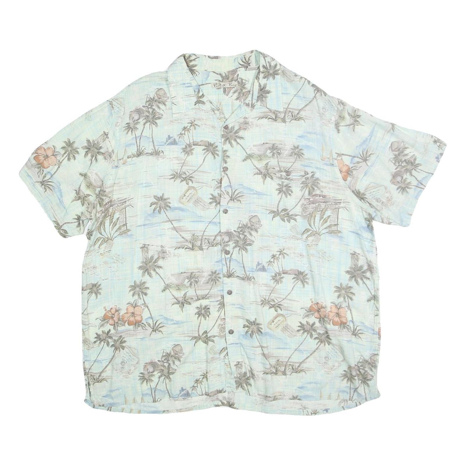 BATICK BAY Mens Blue Hawaiian Shirt 2XL Cotton Lightweight Summer Casual Refurbished - N/A refurbished available on Cerqular