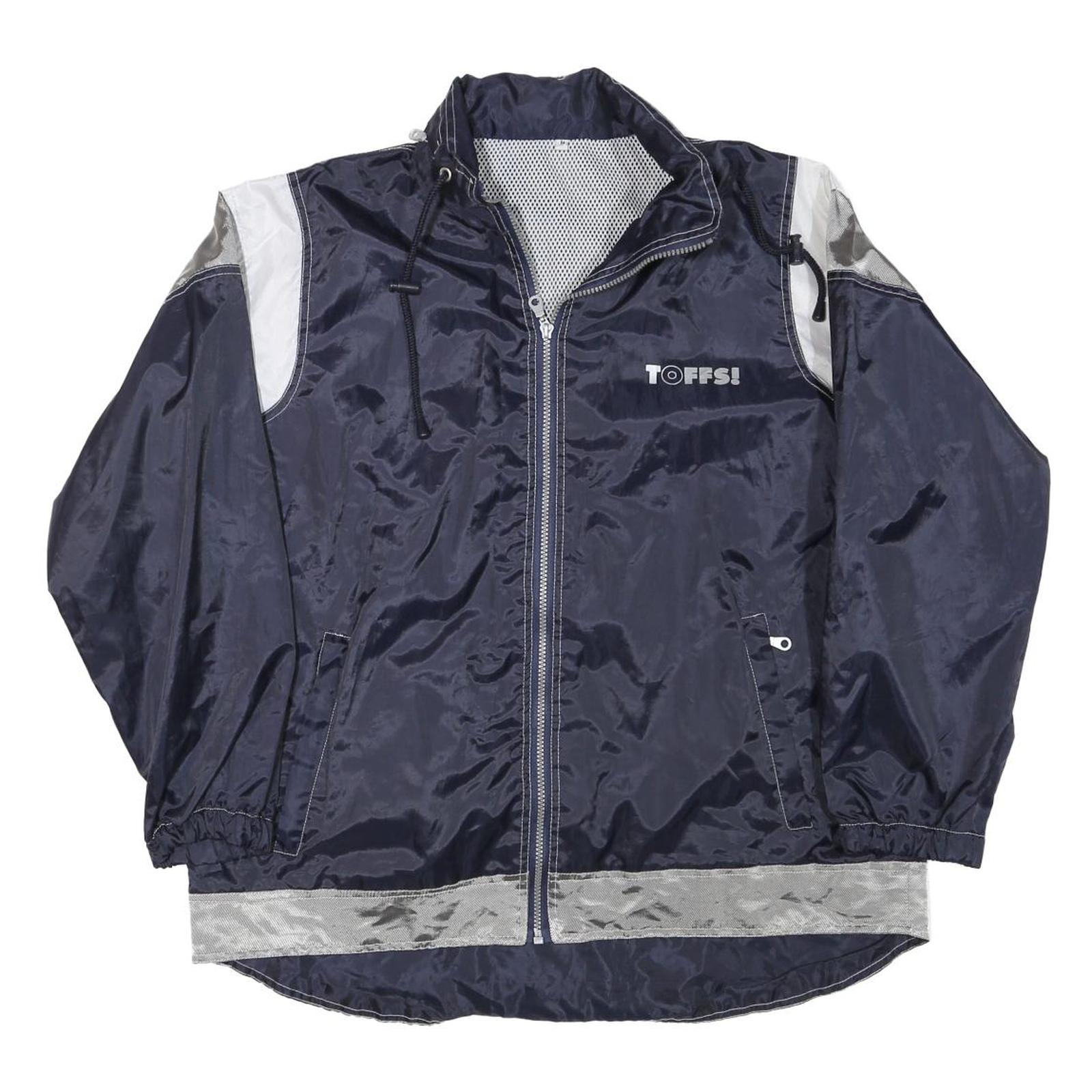 TOFFS Mens Navy Blue & Silver Casual Zip Jacket M Polyester Blend Lightweight Refurbished - N/A refurbished available on Cerqular