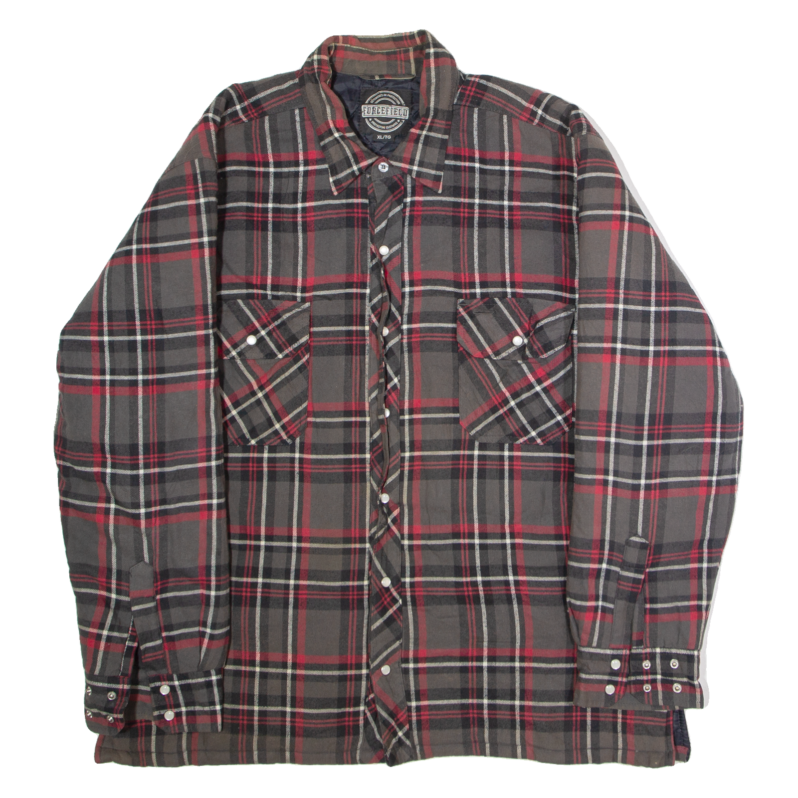 FORCEFIELD Mens Lumberjack Jacket Grey Flannel Check XL Refurbished - N/A refurbished available on Cerqular