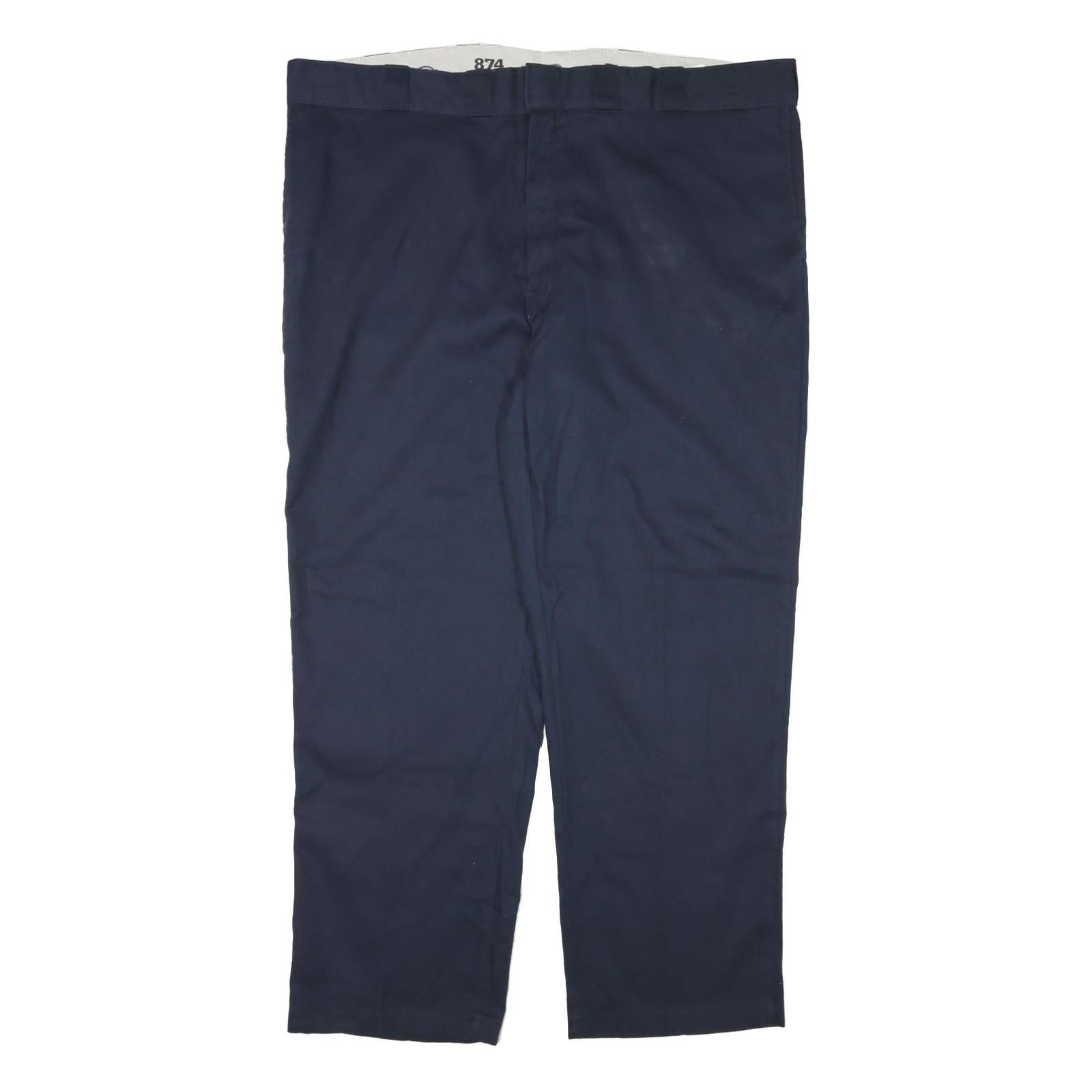 DICKIES Mens Regular Navy Blue Cotton Blend Trousers W46 L31 Workwear Zip Refurbished - N/A refurbished available on Cerqular