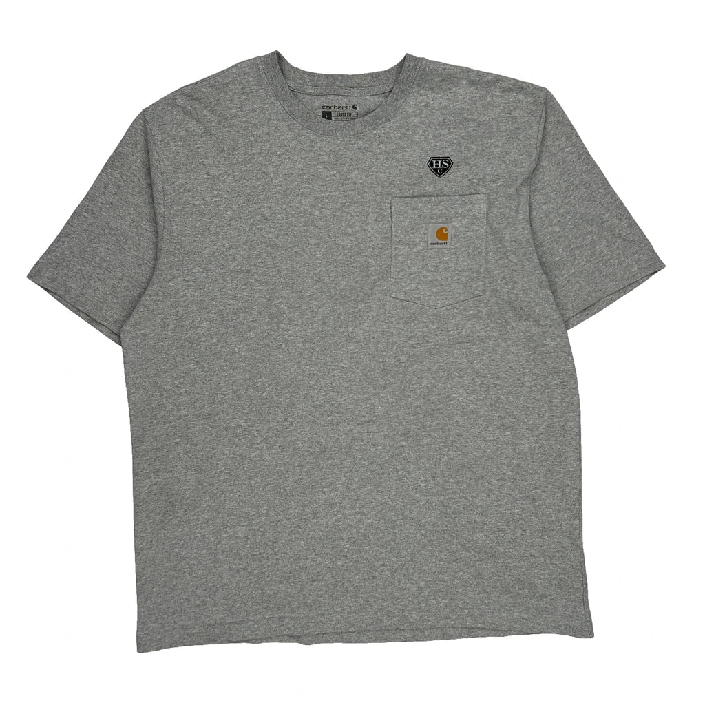 Buy Hs Logo Carhartt T-Shirt - Large Grey Cotton Refurbished - $29.47 Hs Logo Carhartt T-Shirt - Large Grey Cotton Refurbished - Thrifted (note: this is a term often used to describe second- refurbished available on Cerqular