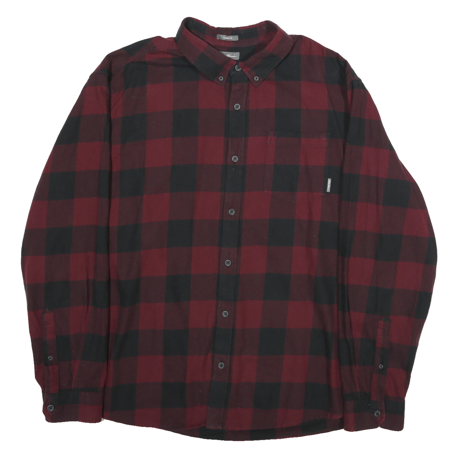 EDDIE BAUER Mens Red & Black Check Shirt 2XL Classic Fit Button-Down Collar Refurbished - N/A refurbished available on Cerqular