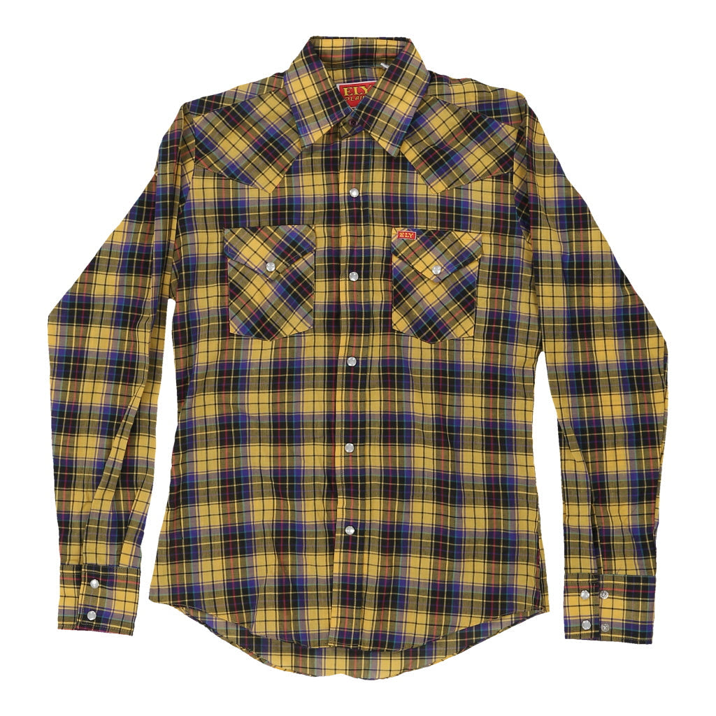 Ely Checked Shirt - XS Yellow Cotton Refurbished - Thrifted (note: this is a term often used to describe second- refurbished available on Cerqular