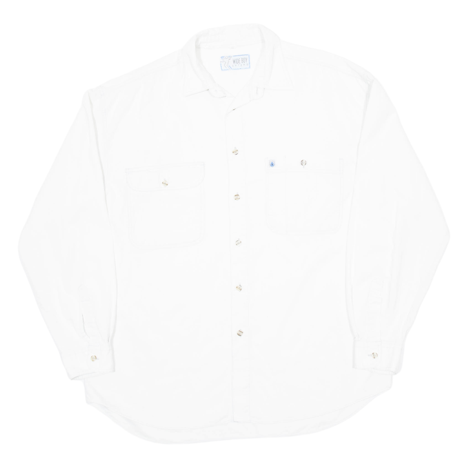 WIDE BOY Mens Corduroy Shirt White Long Sleeve M Refurbished - N/A refurbished available on Cerqular