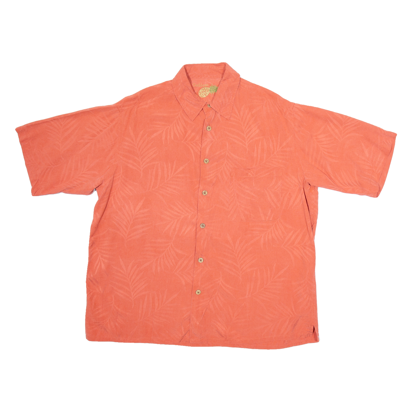 CARIBBEAN Mens Shirt Red Silk Floral L Refurbished - N/A refurbished available on Cerqular