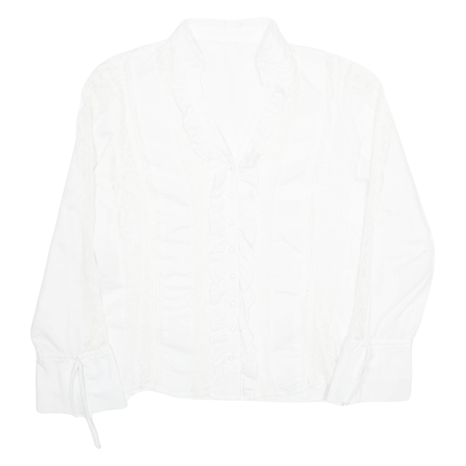 Buy Womens Ruffle Blouse White Collared Long Sleeve M Refurbished - $16.89 Womens Ruffle Blouse White Collared Long Sleeve M Refurbished - N/A refurbished available on Cerqular
