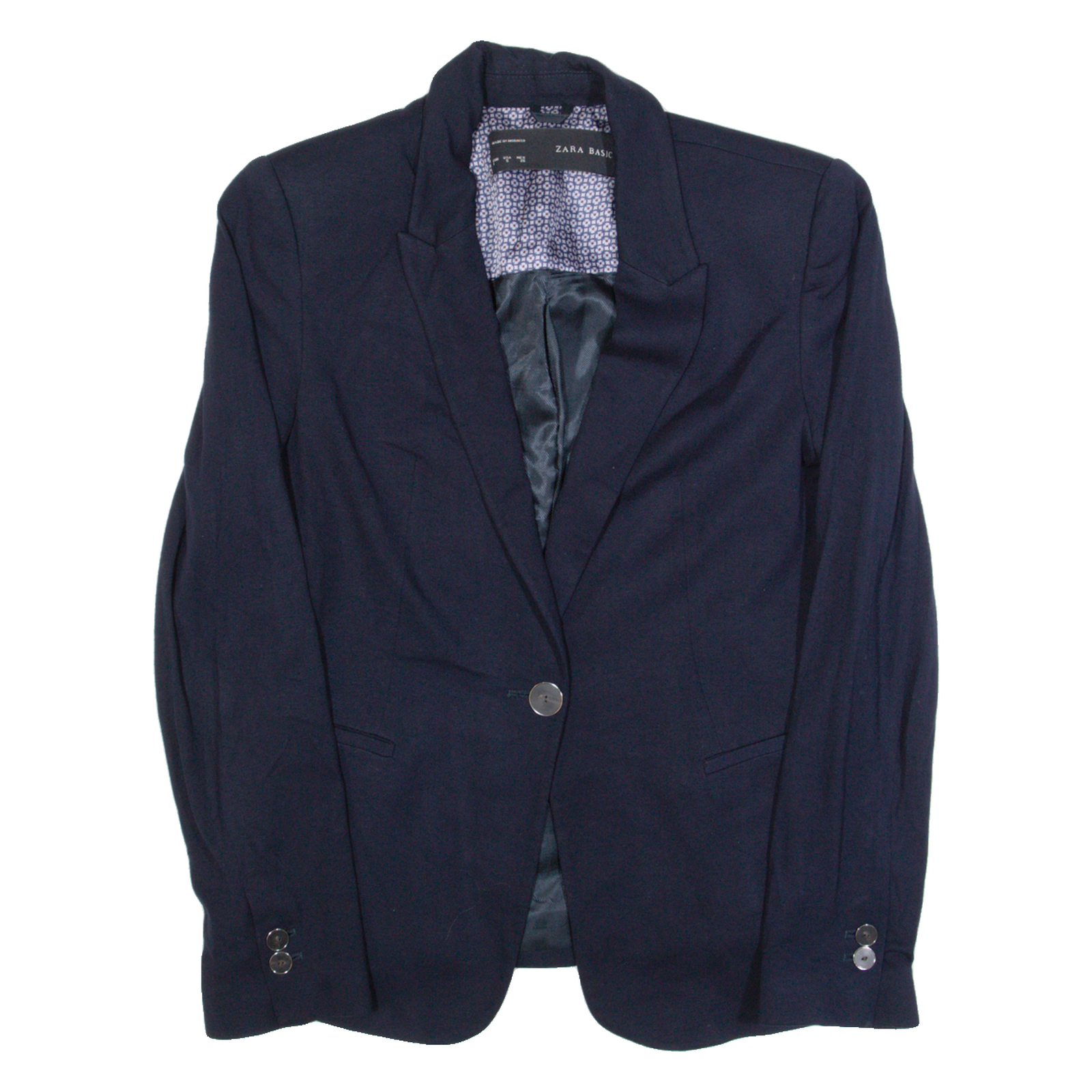 ZARA BASIC Womens Blazer Jacket Blue S Refurbished - N/A refurbished available on Cerqular
