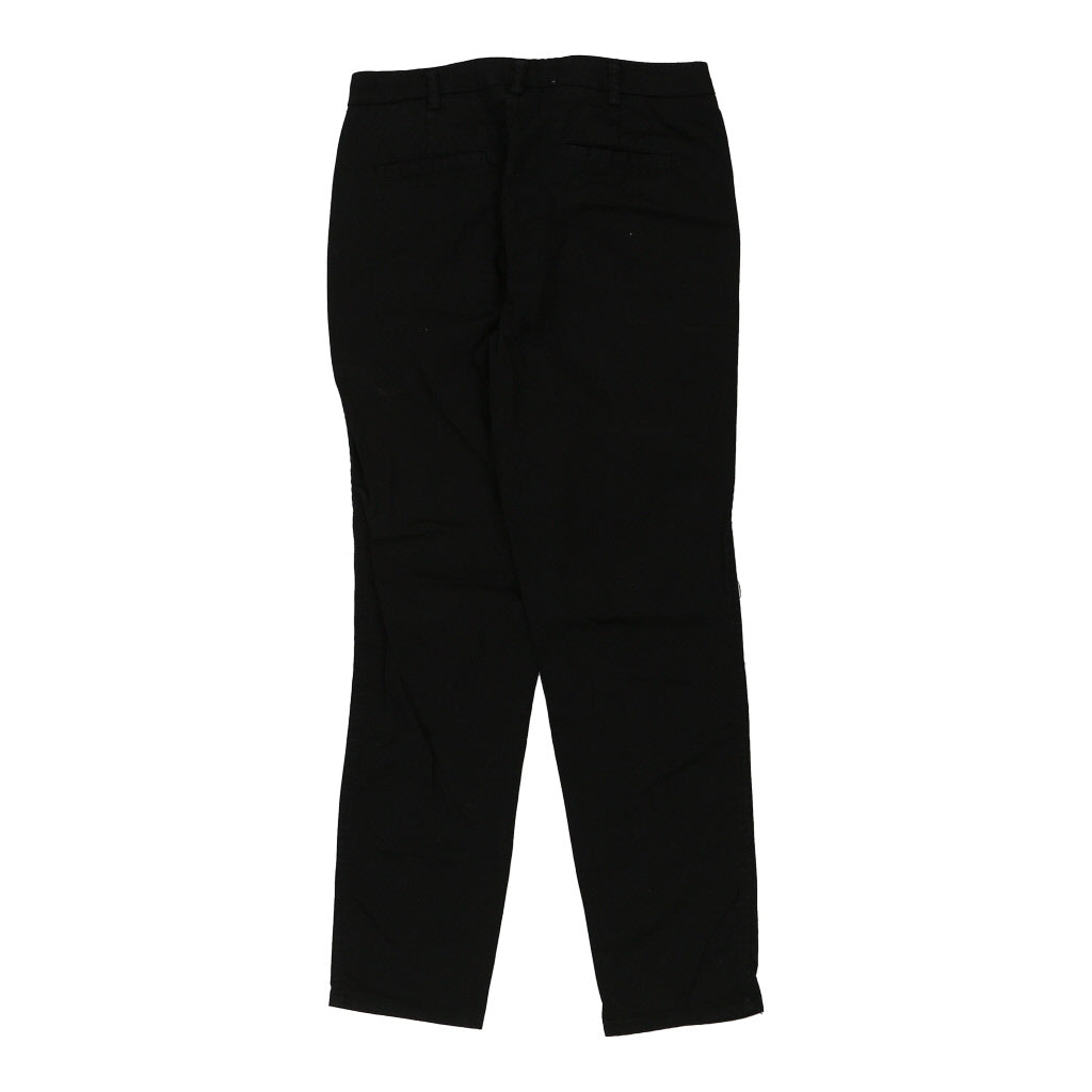 Benetton Trousers - 30W 29L Black Cotton Refurbished - Thrifted (note: this is a term often used to describe second- refurbished available on Cerqular