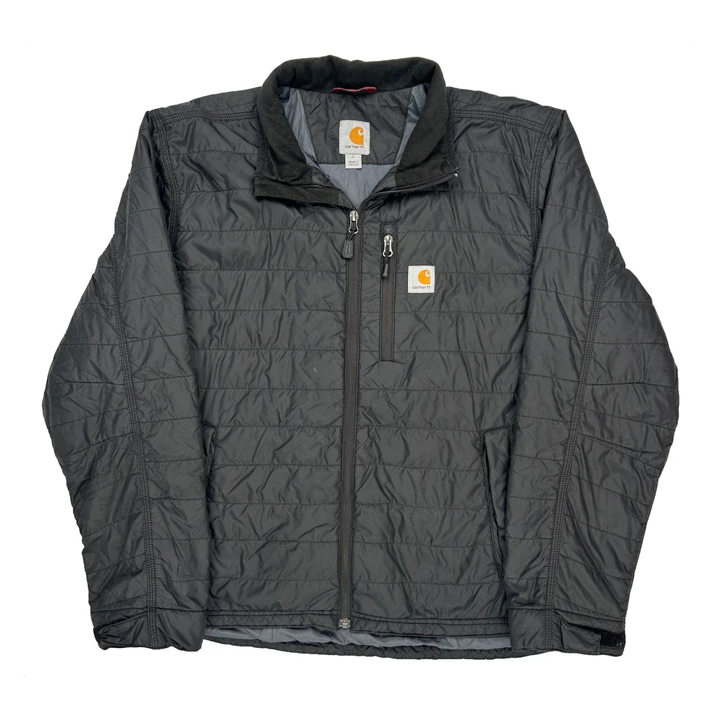 Carhartt Jacket - Large Black Polyester Refurbished - Thrifted (note: this is a term often used to describe second- refurbished available on Cerqular