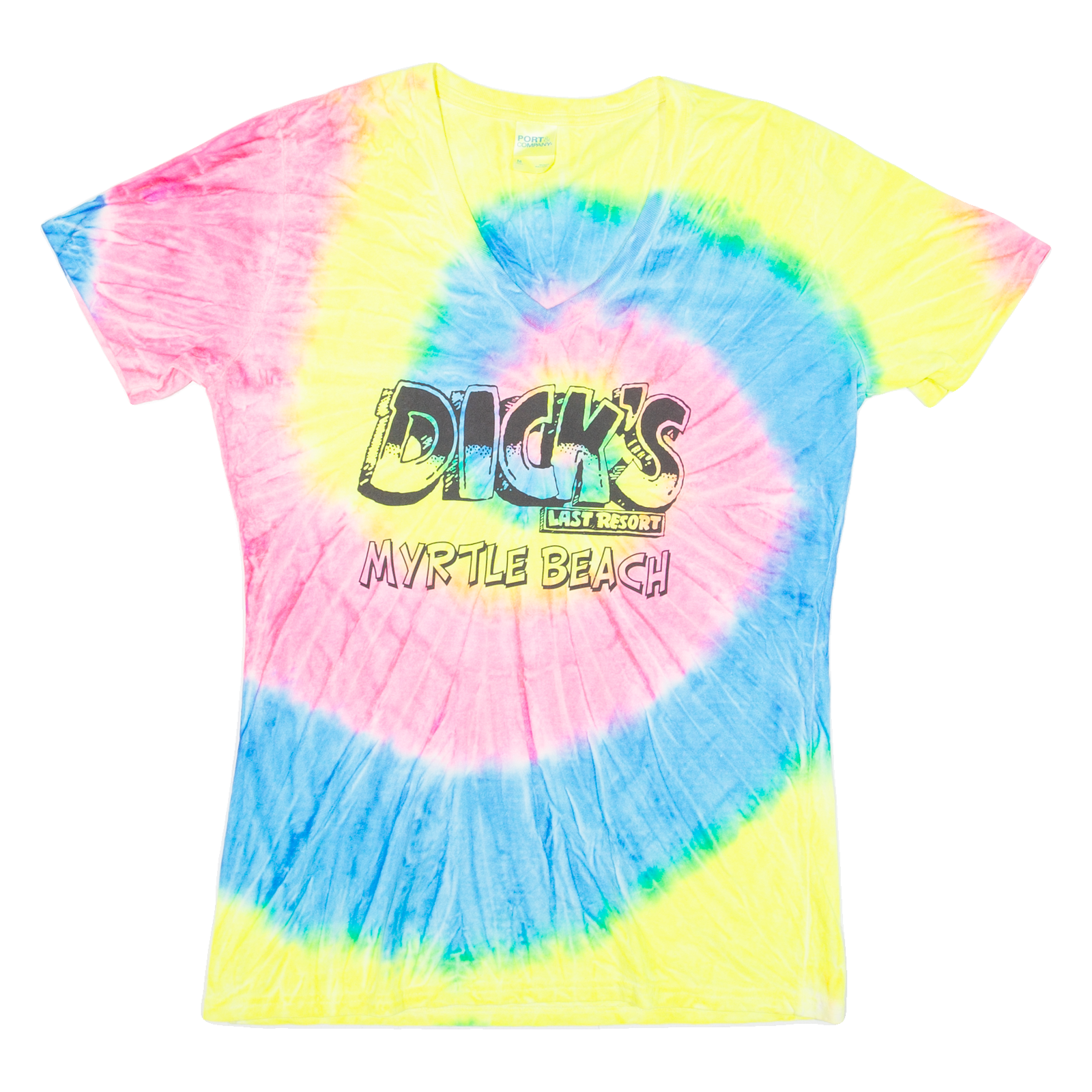 PORT & COMPANY Myrtle Beach Womens Tie Dye T-Shirt Pink USA V-Neck M Refurbished - N/A refurbished available on Cerqular