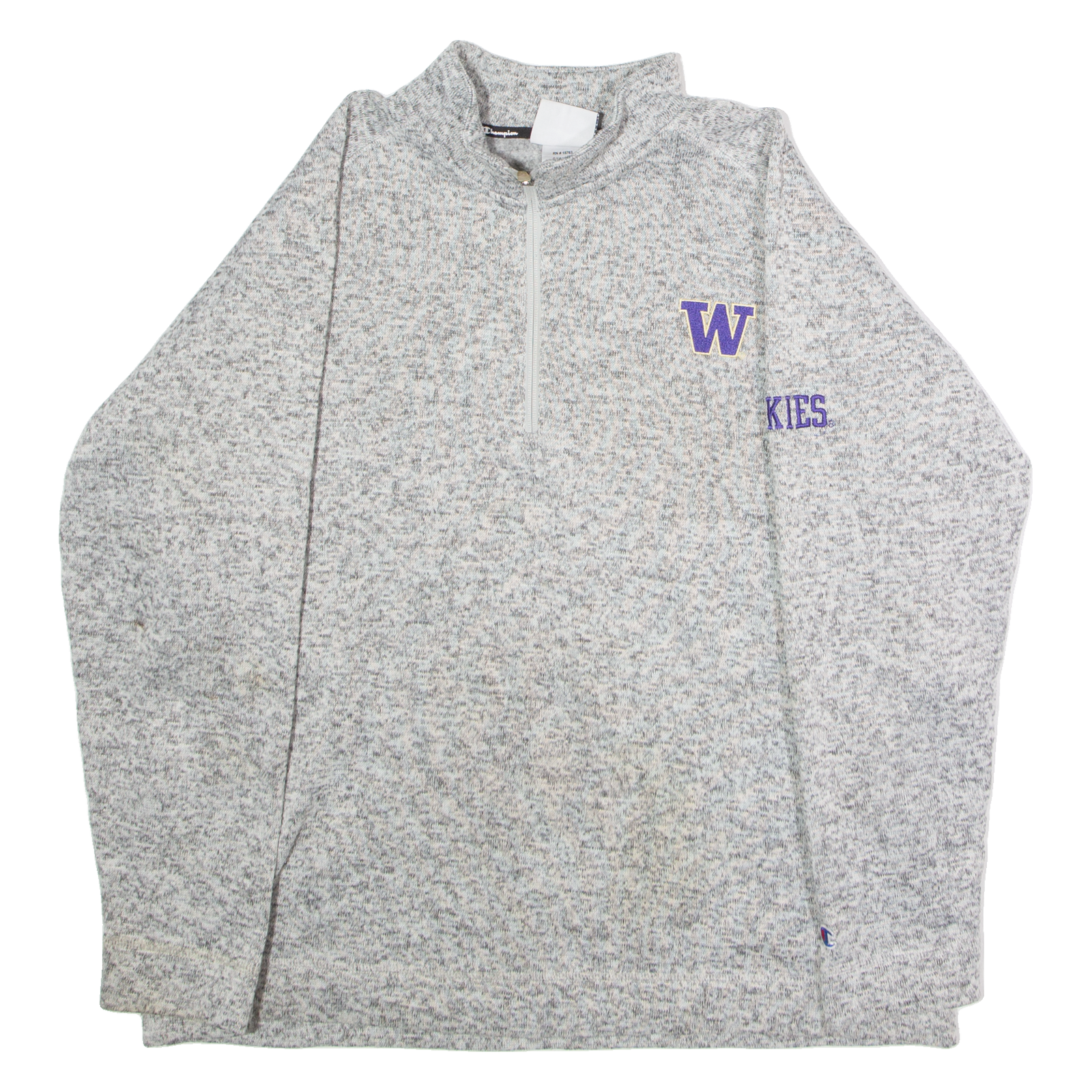 CHAMPION Washington Huskies Mens Fleece Grey 1/4 Zip XL Refurbished - N/A refurbished available on Cerqular