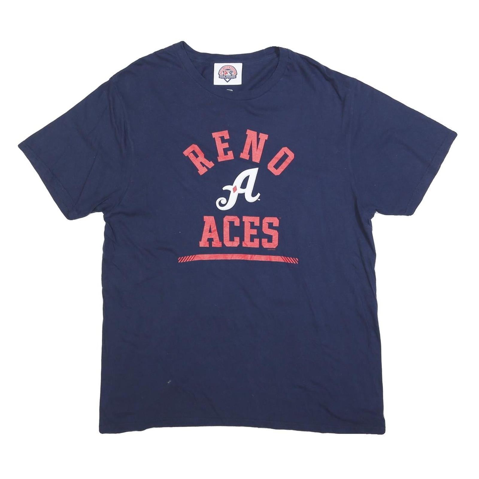 MLB Mens Navy Blue Reno Aces Graphic T-Shirt L Short Sleeve Crew Neck Baseball Refurbished - N/A refurbished available on Cerqular