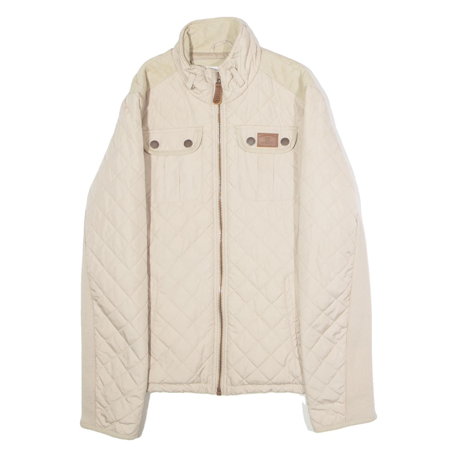 DIESEL Womens Quilted Jacket Cream Diamond M Refurbished - N/A refurbished available on Cerqular