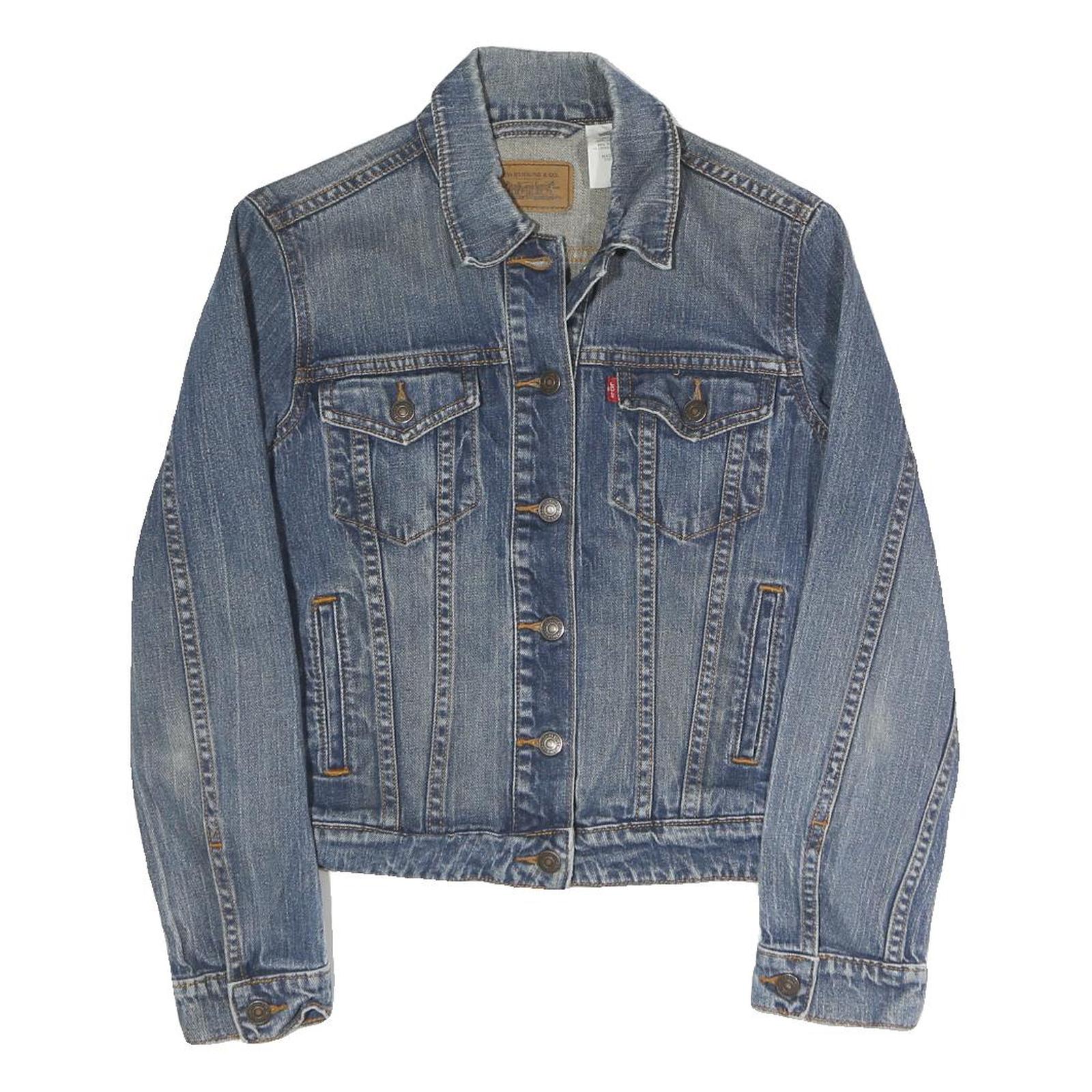 LEVI'S Womens Blue Denim Button Jacket M Cotton Classic Western Style Refurbished - N/A refurbished available on Cerqular