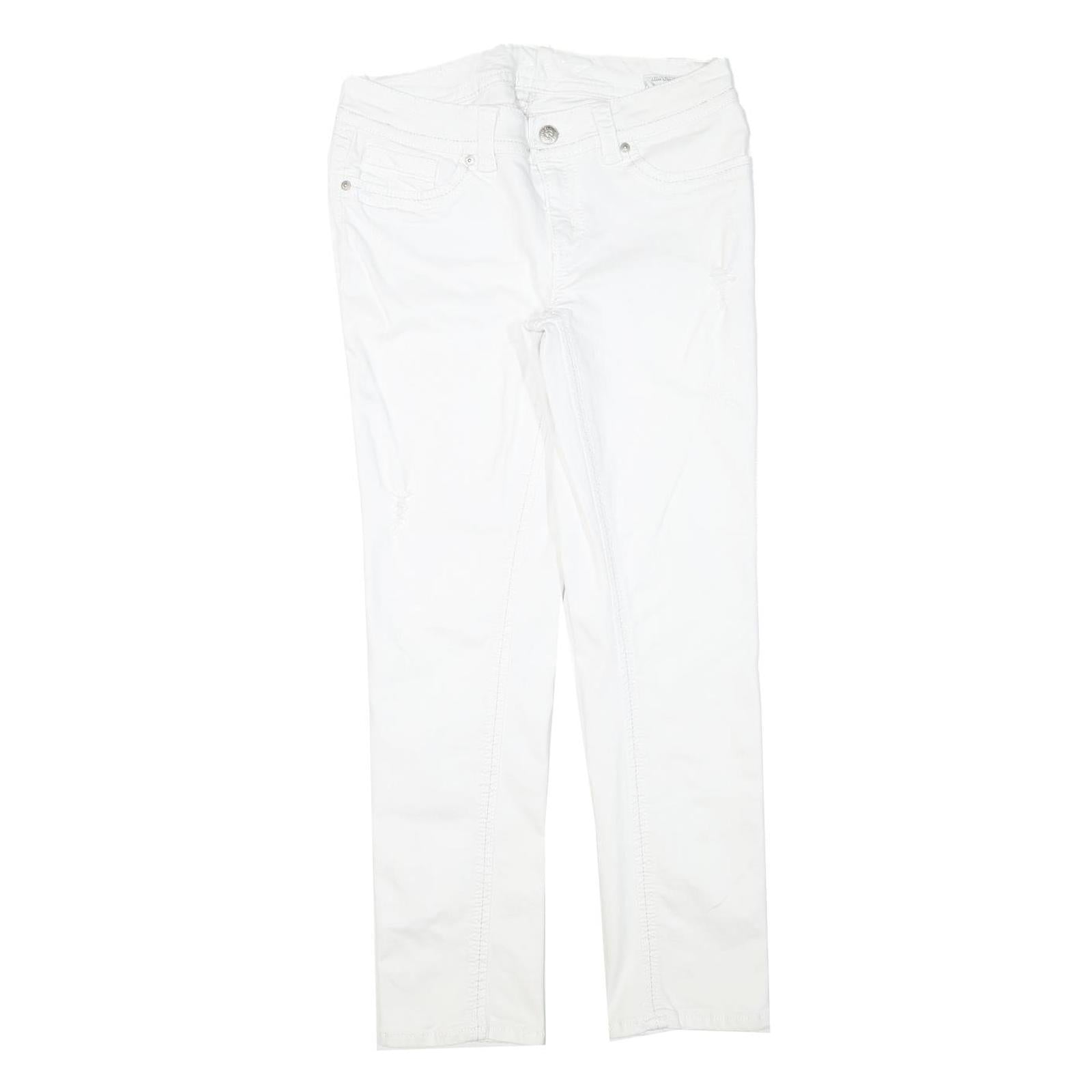 SEVEN7 Womens White Slim Slim Straight Denim Light W32 L30 Cotton Blend Zip Refurbished - N/A refurbished available on Cerqular