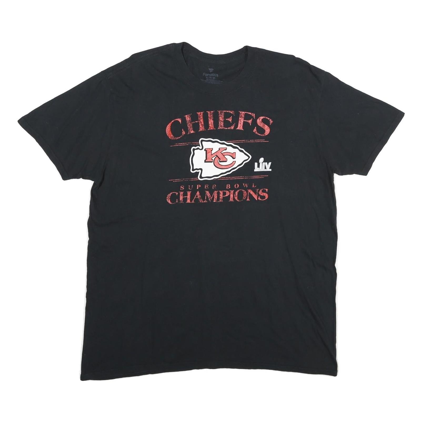 FANATICS Mens Black Chiefs Super Bowl Champions Graphic T-Shirt XL Short Sleeve Refurbished - N/A refurbished available on Cerqular