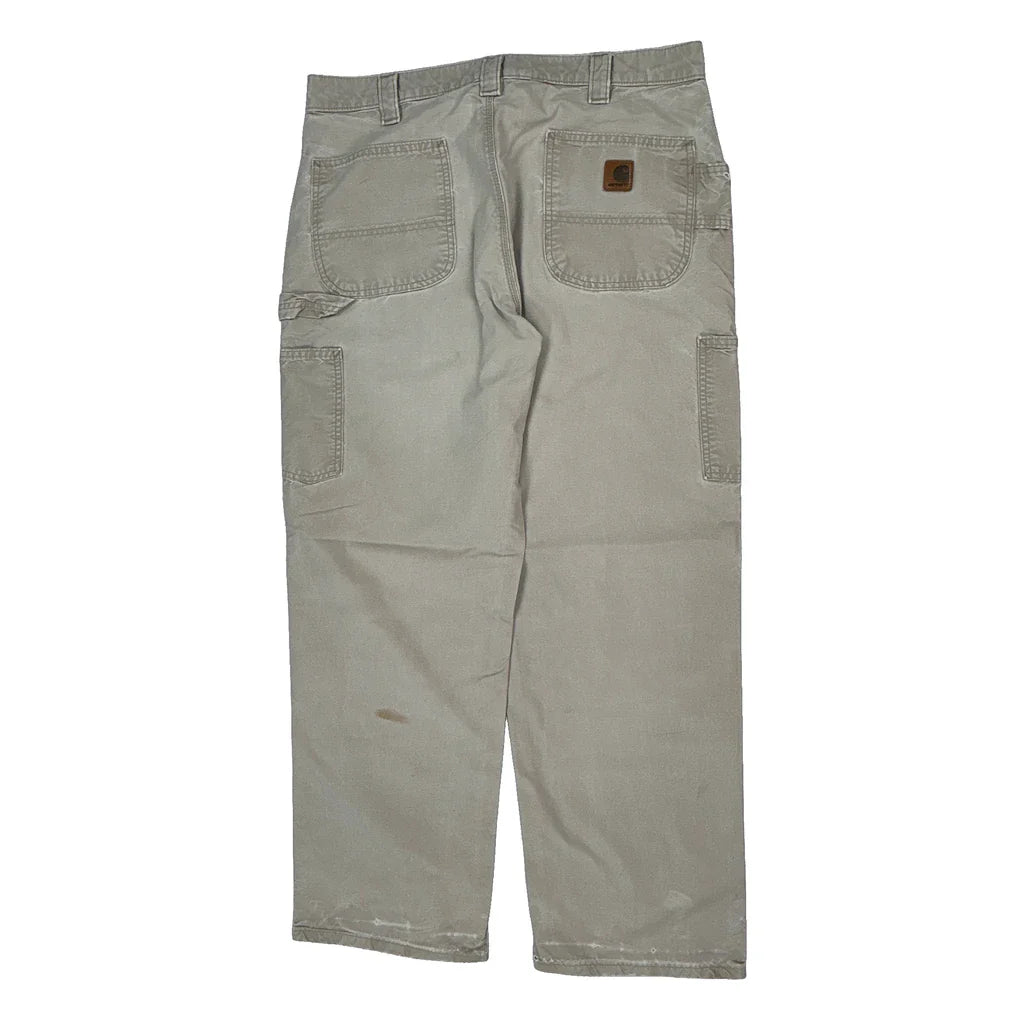 Buy Carhartt Carpenter Trousers - 36W 32L Beige Cotton Refurbished - $73.69 Carhartt Carpenter Trousers - 36W 32L Beige Cotton Refurbished - Thrifted (note: this is a term often used to describe second- refurbished available on Cerqular