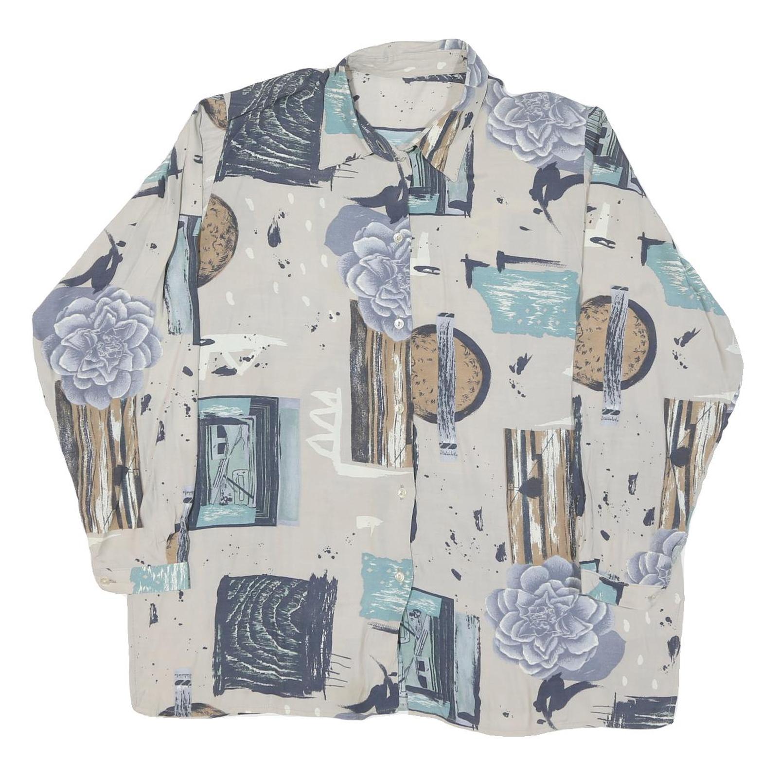 Buy Womens Cream Blue & Brown Abstract Print Shirt XL Button Down Relaxed Fit Refurbished - $19.49 Womens Cream Blue & Brown Abstract Print Shirt XL Button Down Relaxed Fit Refurbished - N/A refurbished available on Cerqular