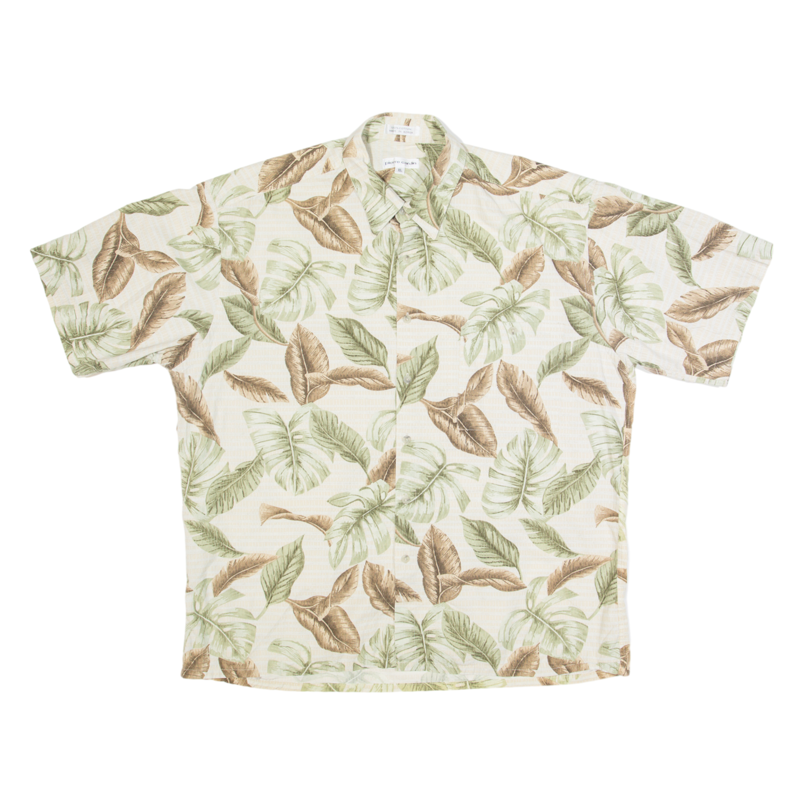 PIERRE CARDIN Mens Hawaiian Shirt Beige Floral XL Refurbished - N/A refurbished available on Cerqular