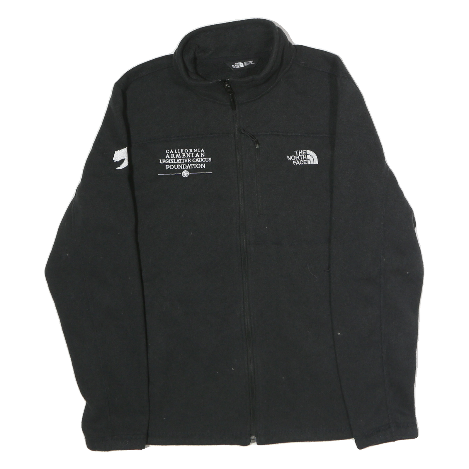THE NORTH FACE Mens Black Cotton Zip Jacket L Classic Logo California Armenian Refurbished - N/A refurbished available on Cerqular