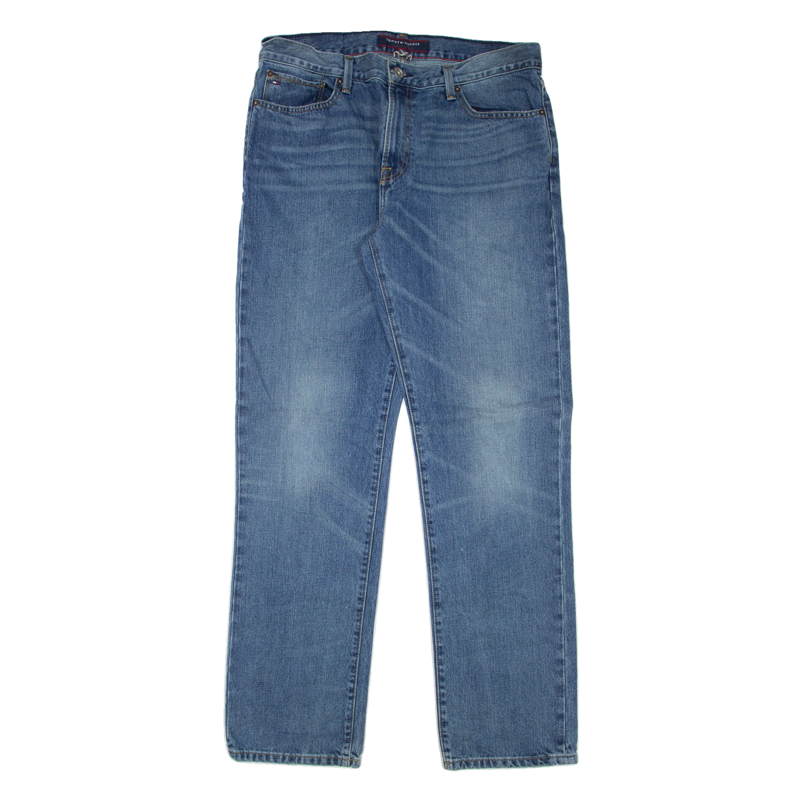 TOMMY HILFIGER Mens Jeans Blue Regular Straight Stone Wash W34 L34 Refurbished - N/A refurbished available on Cerqular