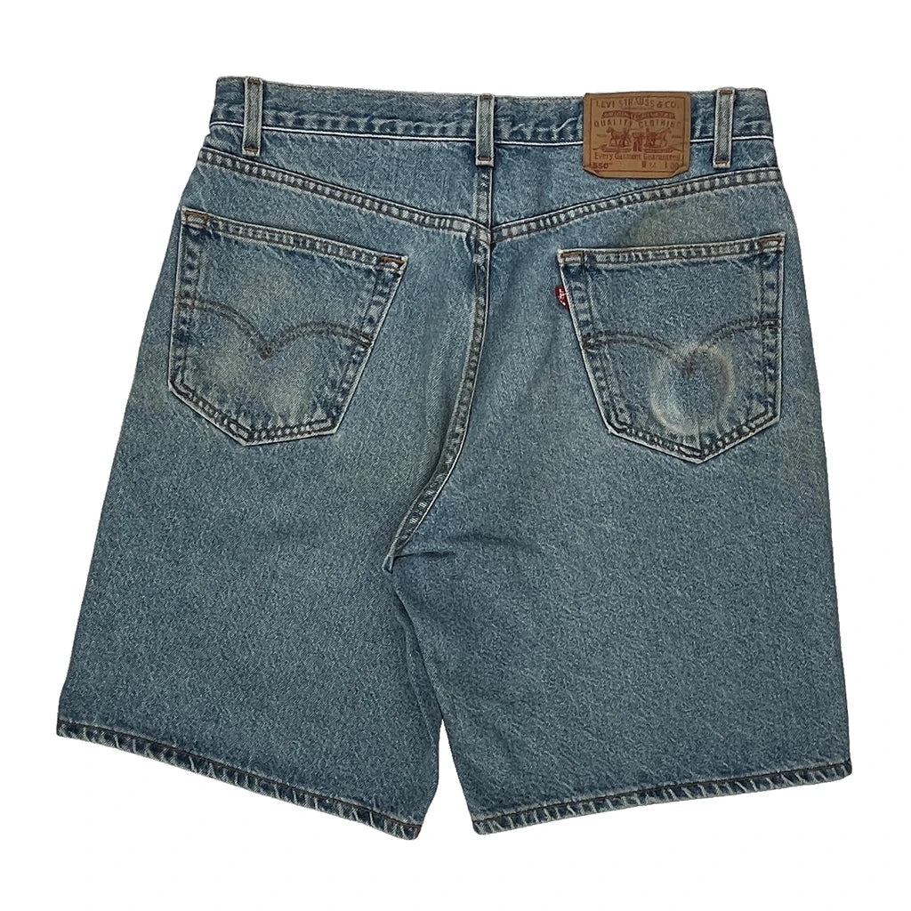 Levis Denim Shorts - 33W 9L Blue Cotton Refurbished - Thrifted (note: this is a term often used to describe second- refurbished available on Cerqular