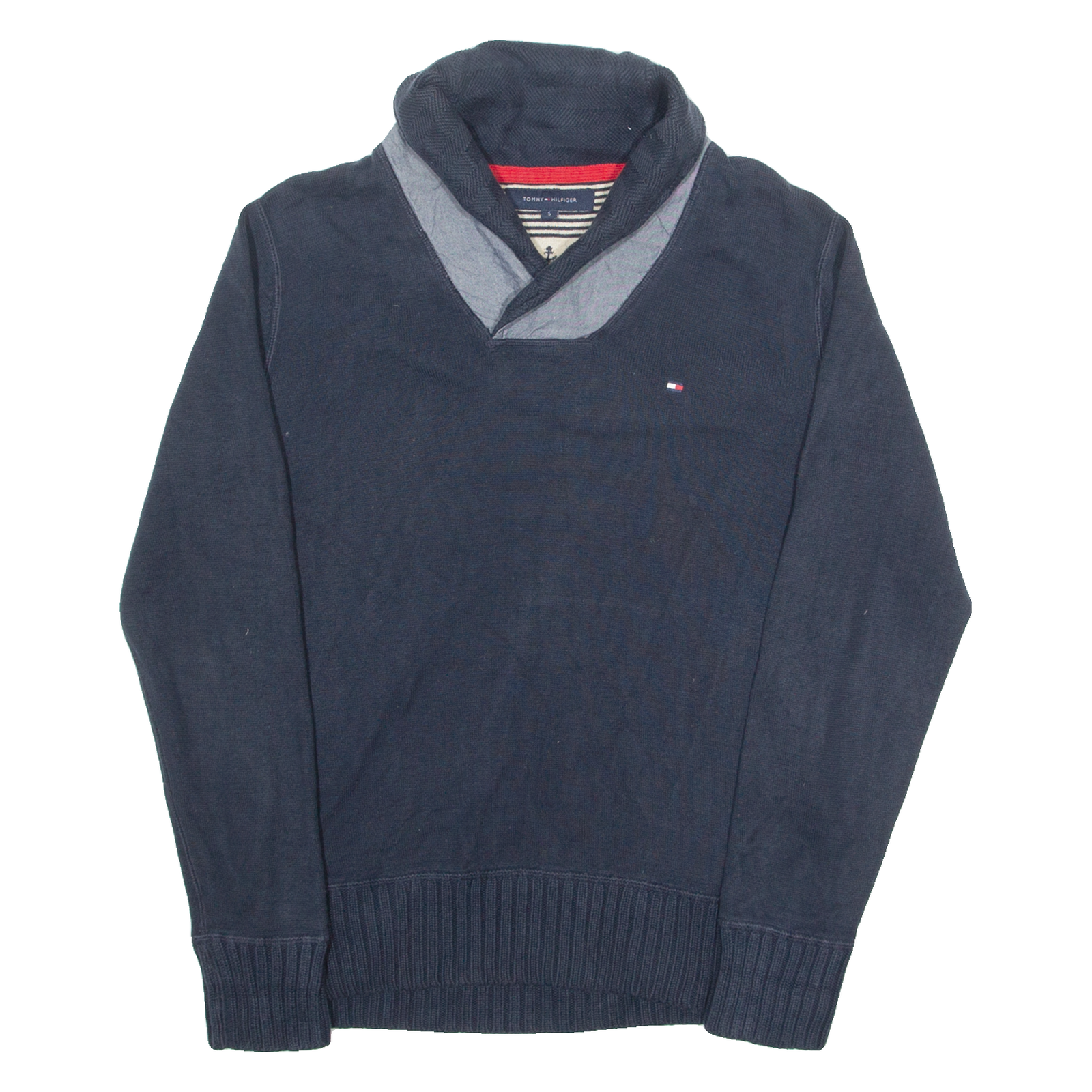 TOMMY HILFIGER Mens Jumper Blue Roll Neck Tight Knit S Refurbished - N/A refurbished available on Cerqular