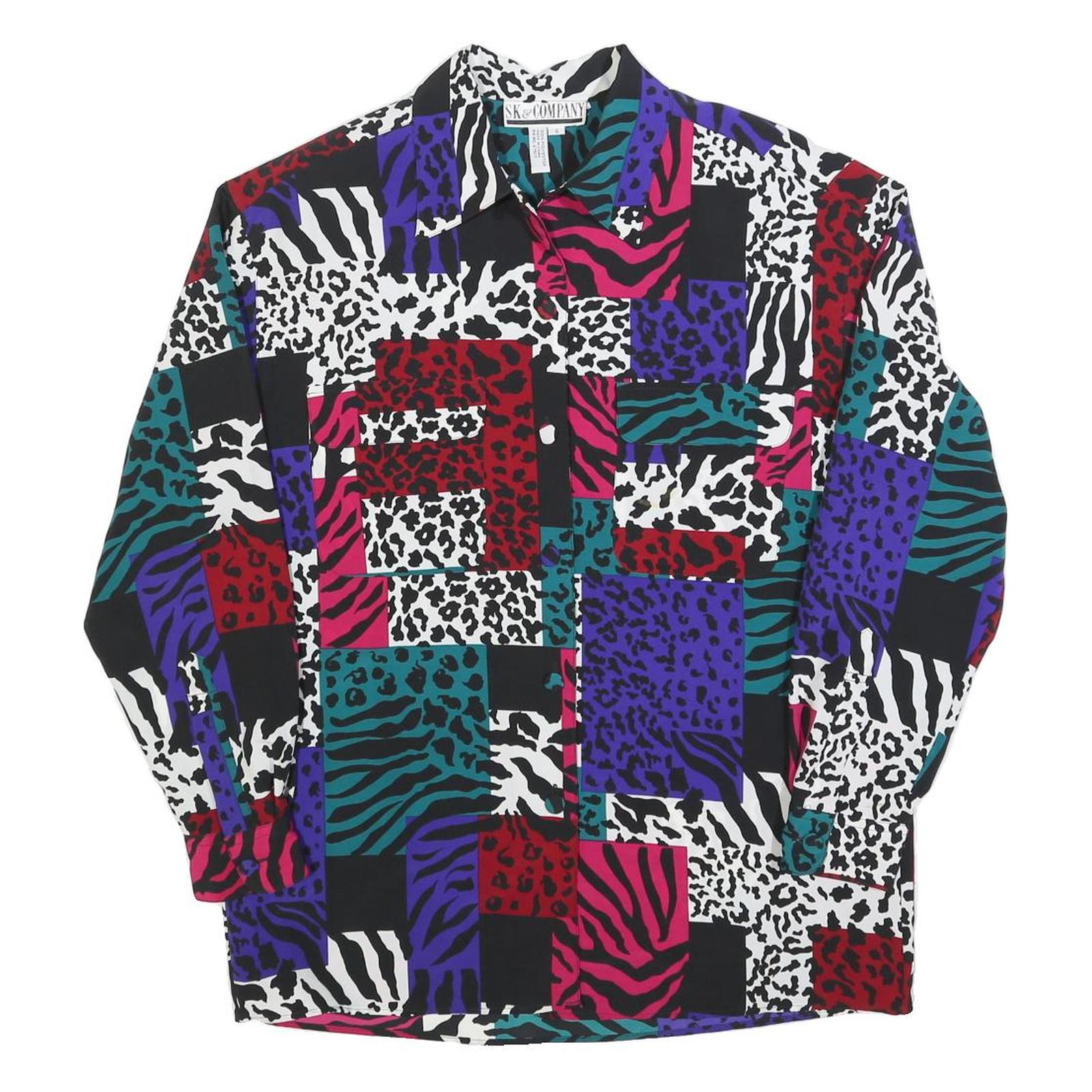 SK & COMPANY Womens Multi Colour Animal Print Shirt Long Sleeve Collared S Refurbished - N/A refurbished available on Cerqular